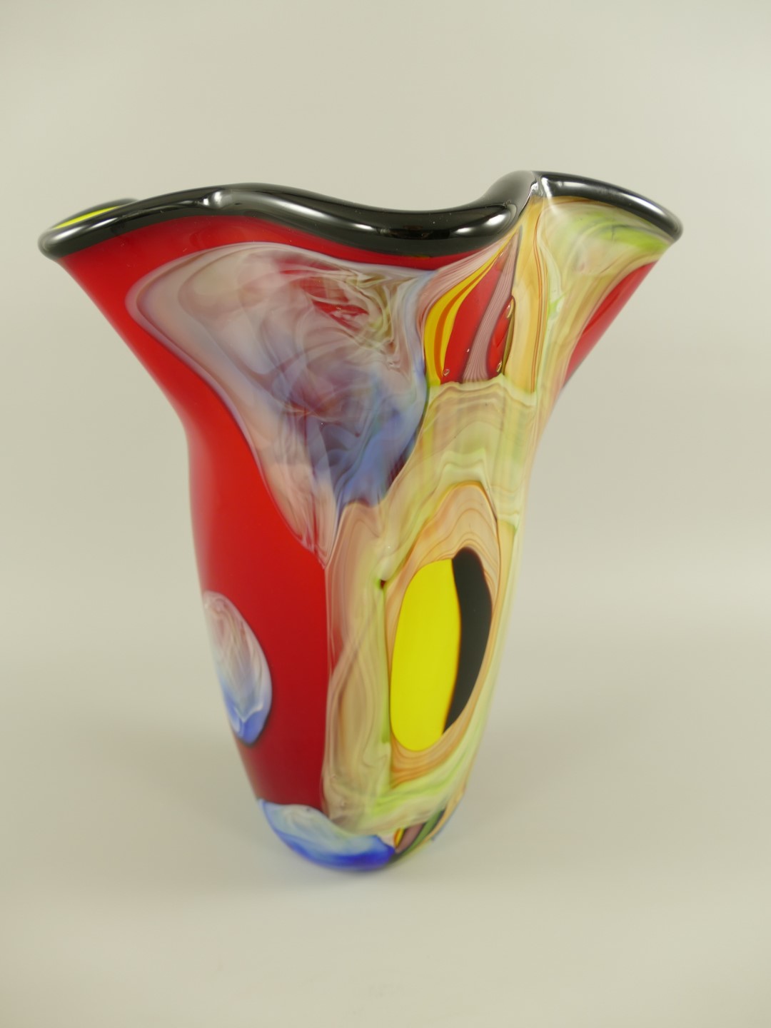 *ANG. Glas Vase farbe H.34cm