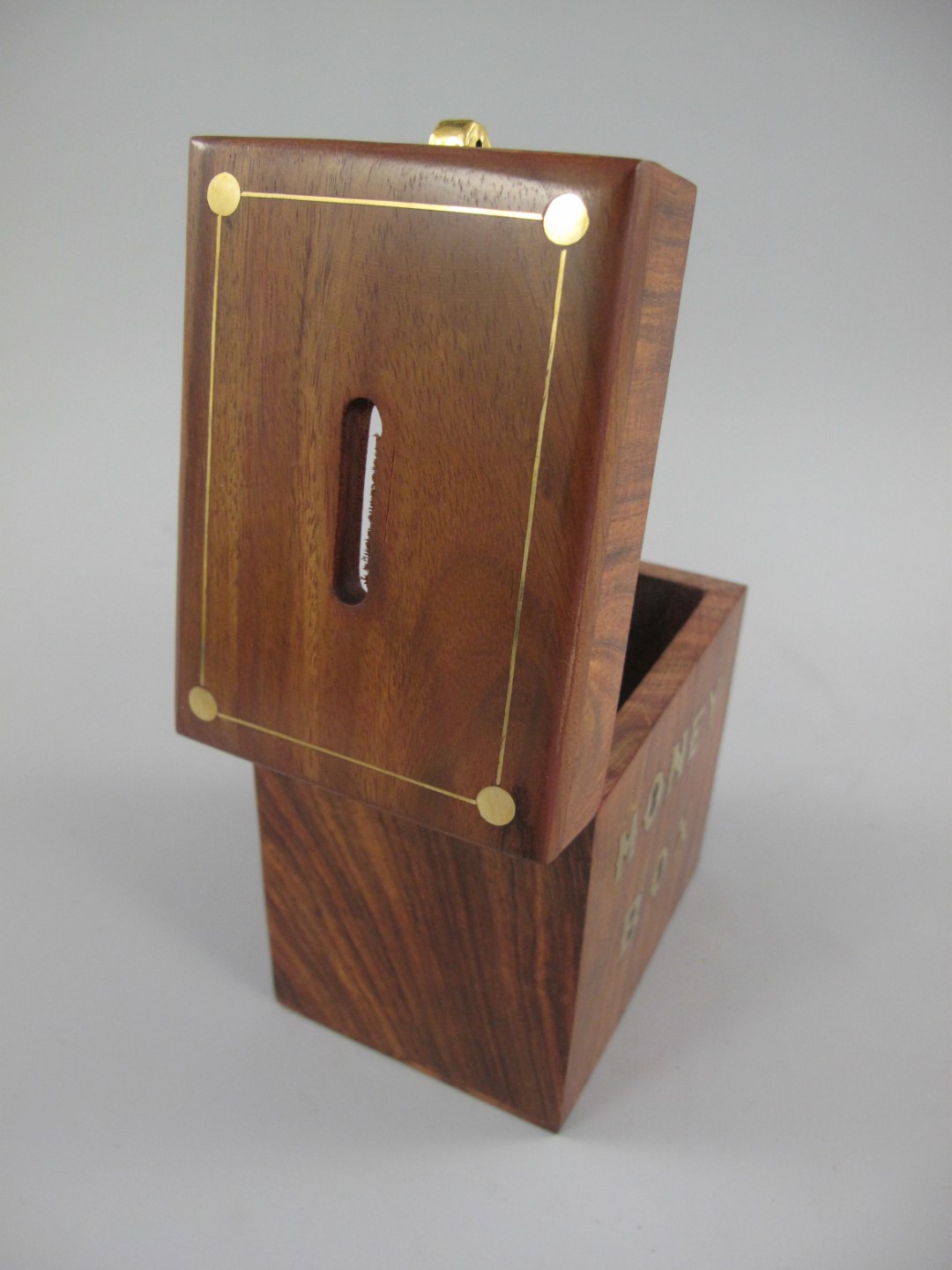 Spardose MONEY BOX Holz/Messing H.12cm