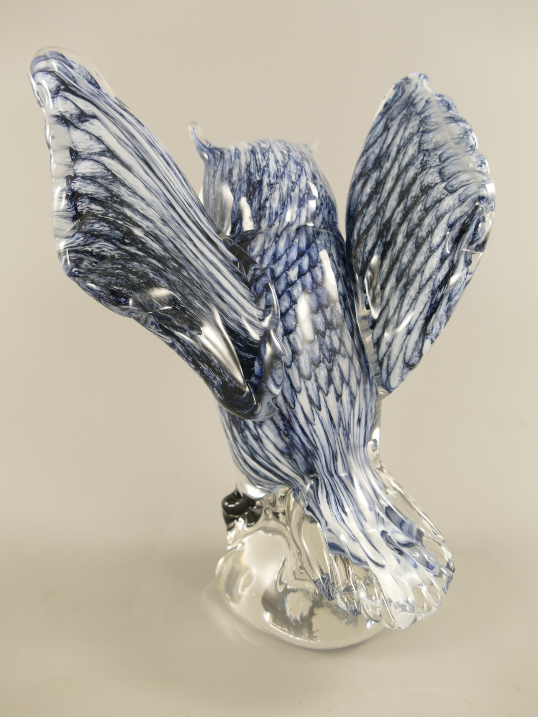 Glasfigur Murano styl Eule farbe H.30cm