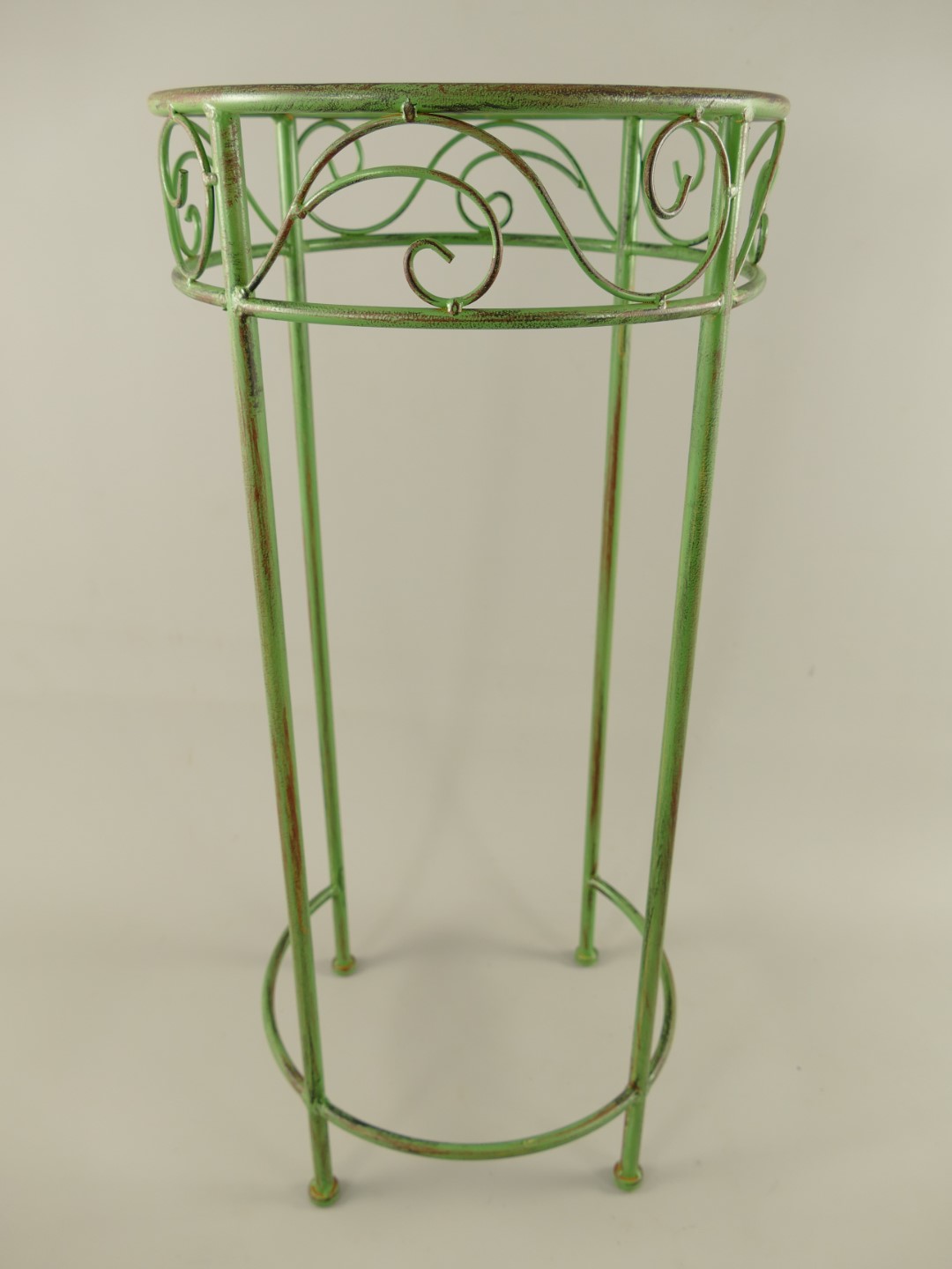 Tisch Eisen Rund rustikal grün Set/3 H.50-70cm