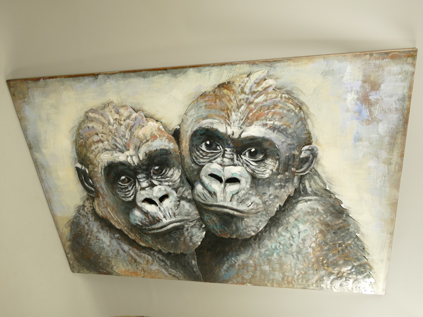 (*) Metallbild (3D) Eisen Affe L.120x80cm