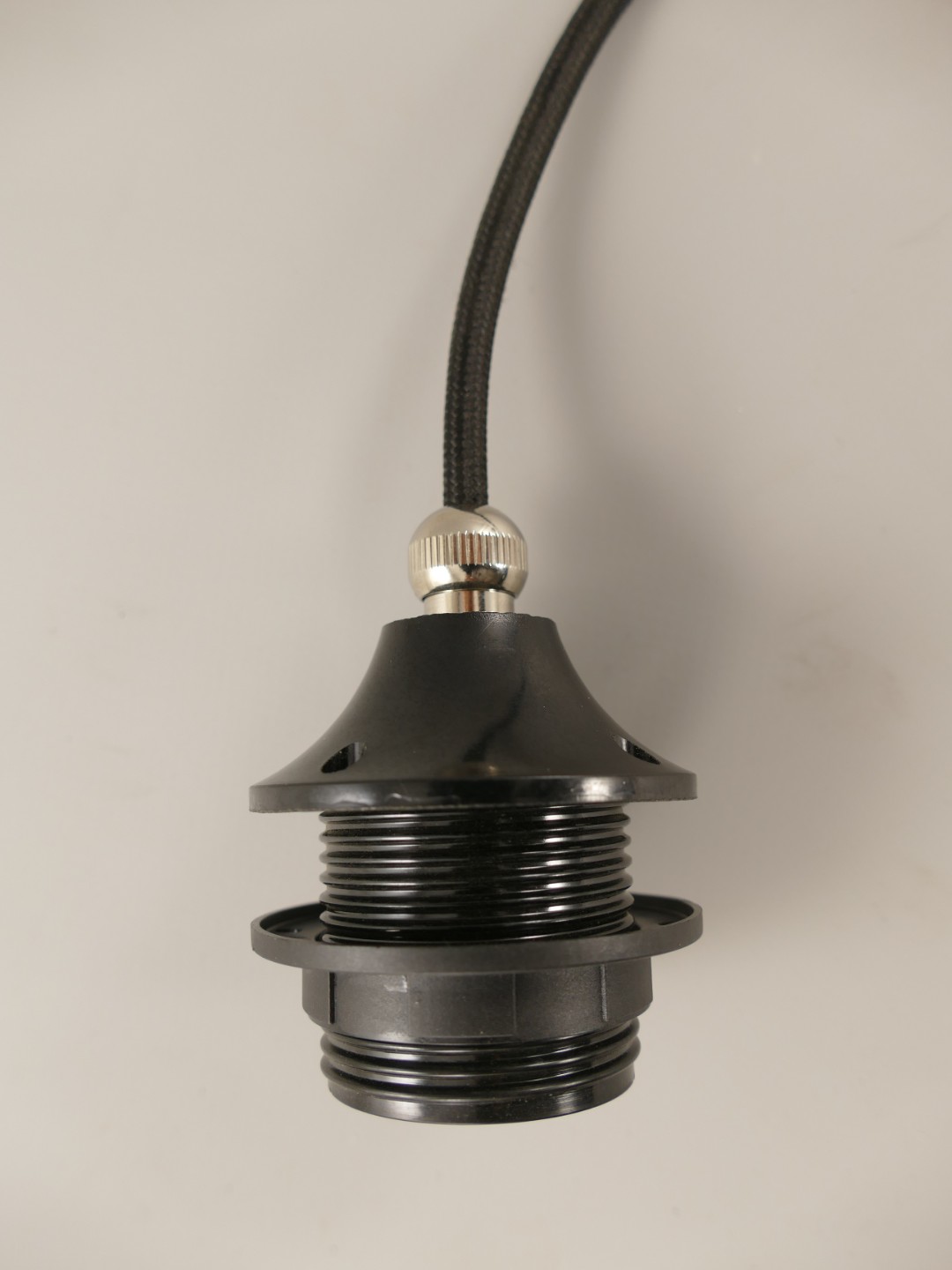 Gehänge(Stofkabel)vernick. o.Schirm E27-H.98cm