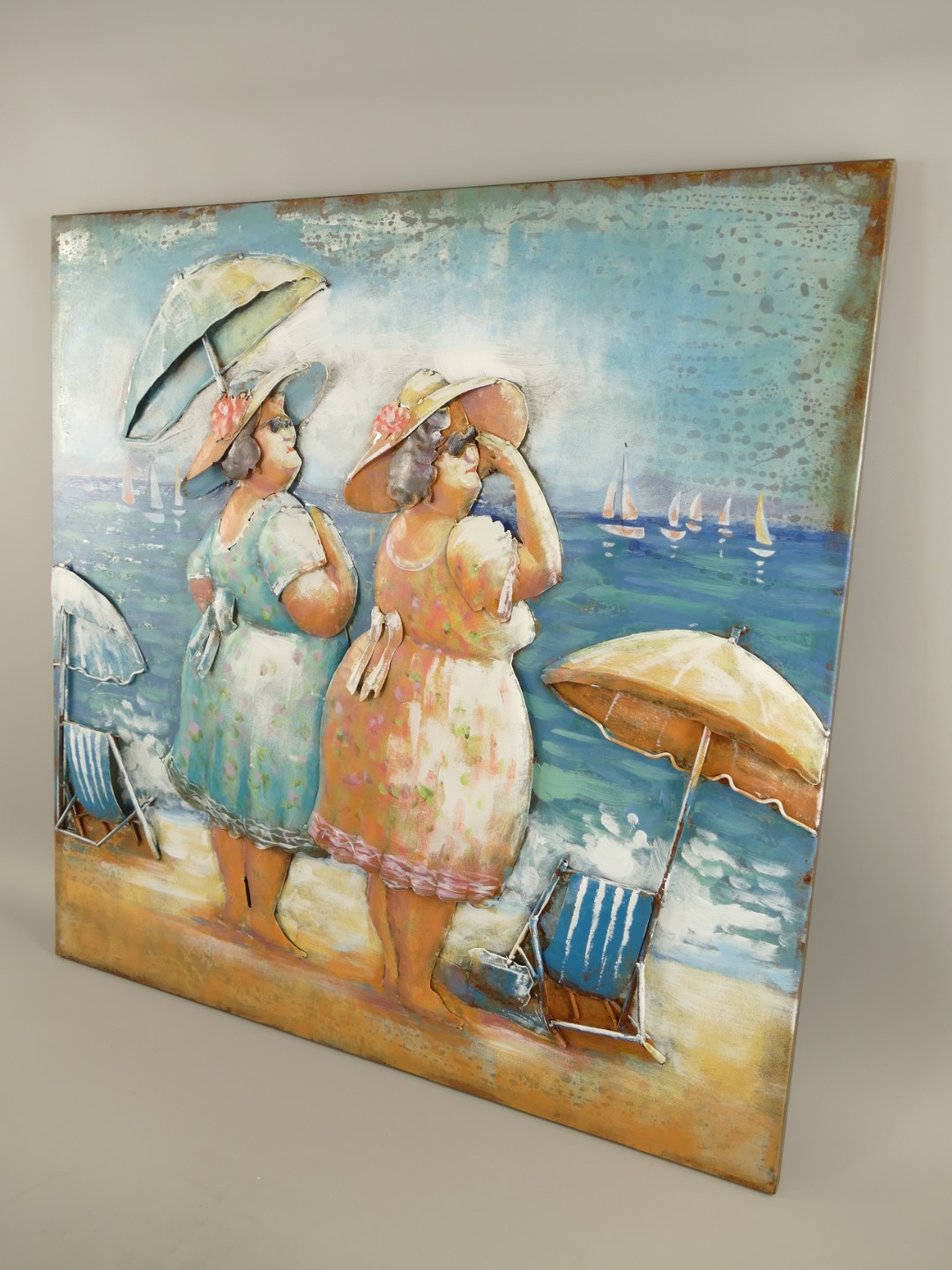 (*) Metallbild (3D) Eisen Frauen L.80x80cm