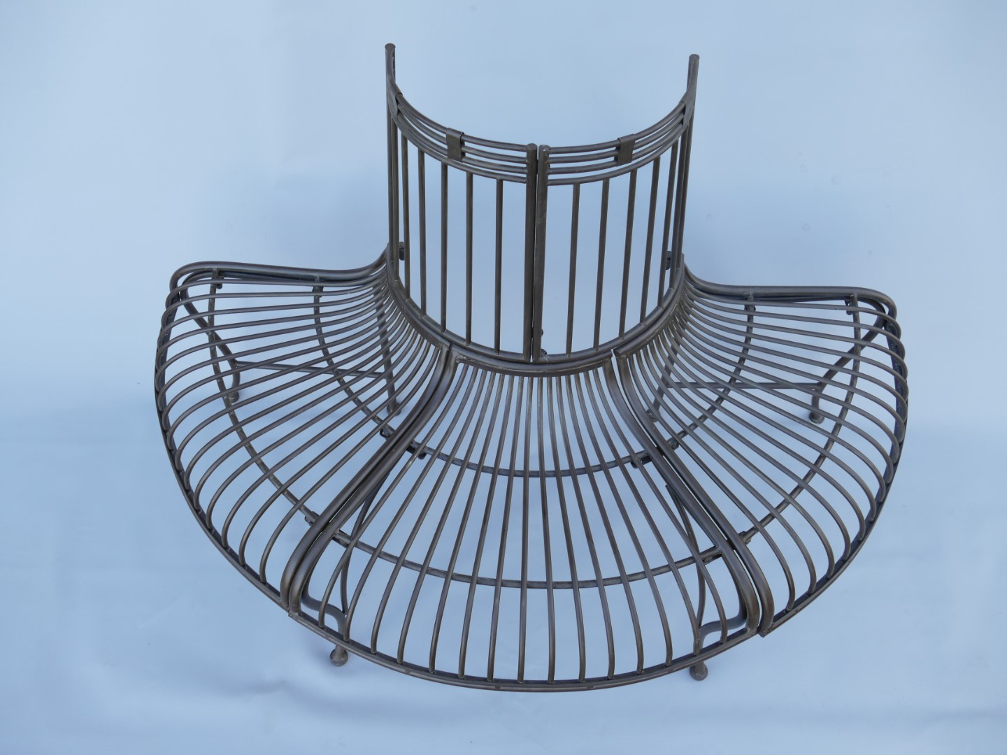 Baumbank 1/2 Eisen rustikal braun L.135x87cm