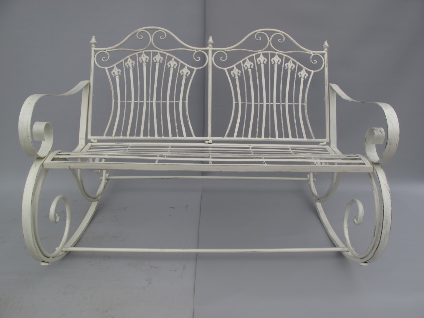 Schaukelbank Eisen rustikal weiss L.120-H.90cm