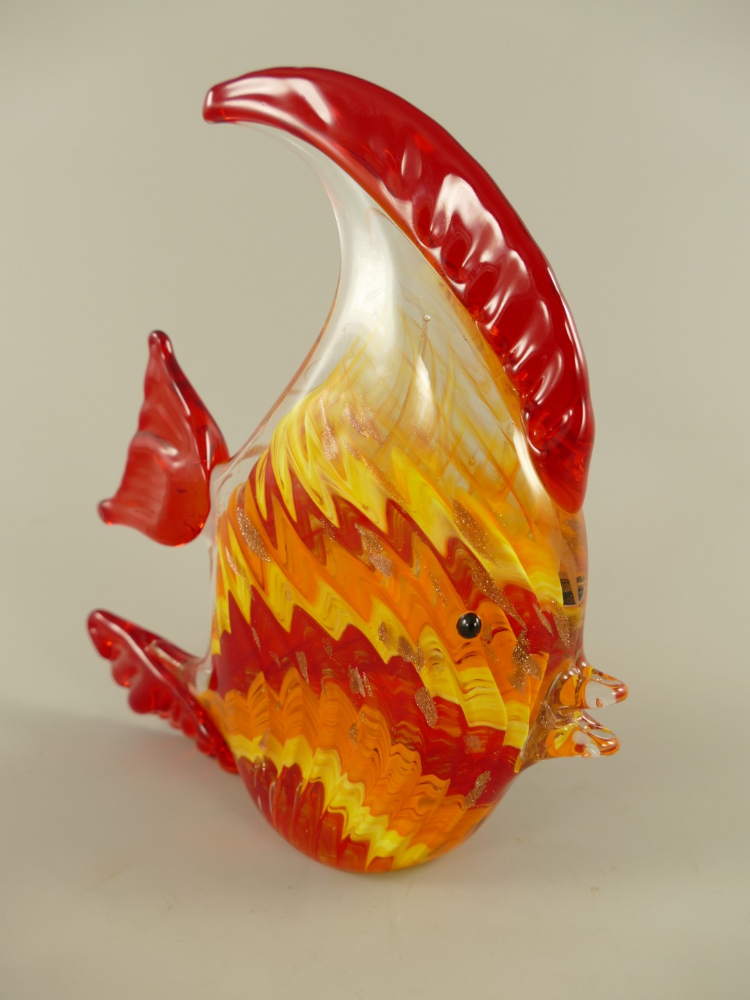 Glasfigur Muranostyl Fisch farbe H.20cm