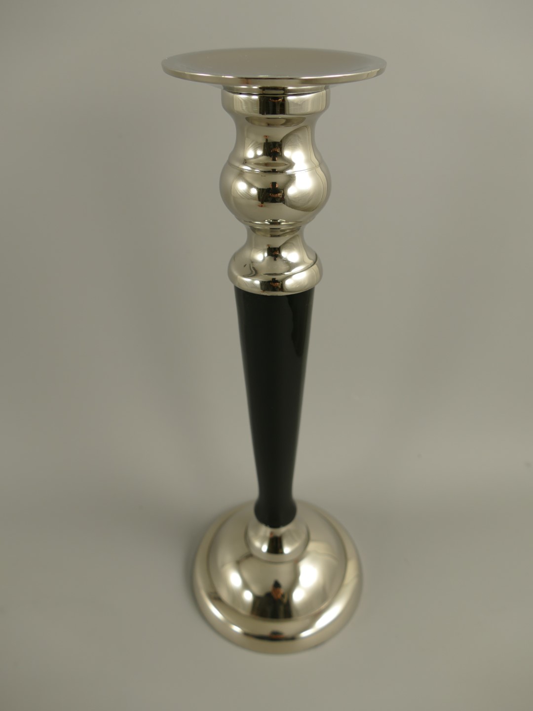Leuchter vernickelt/schwarz H.32x12cm