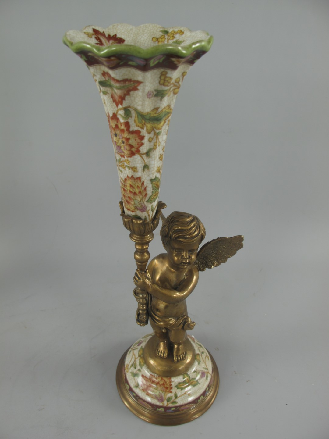 Leuchter FARBE Porzellan/Messing H.39x13cm