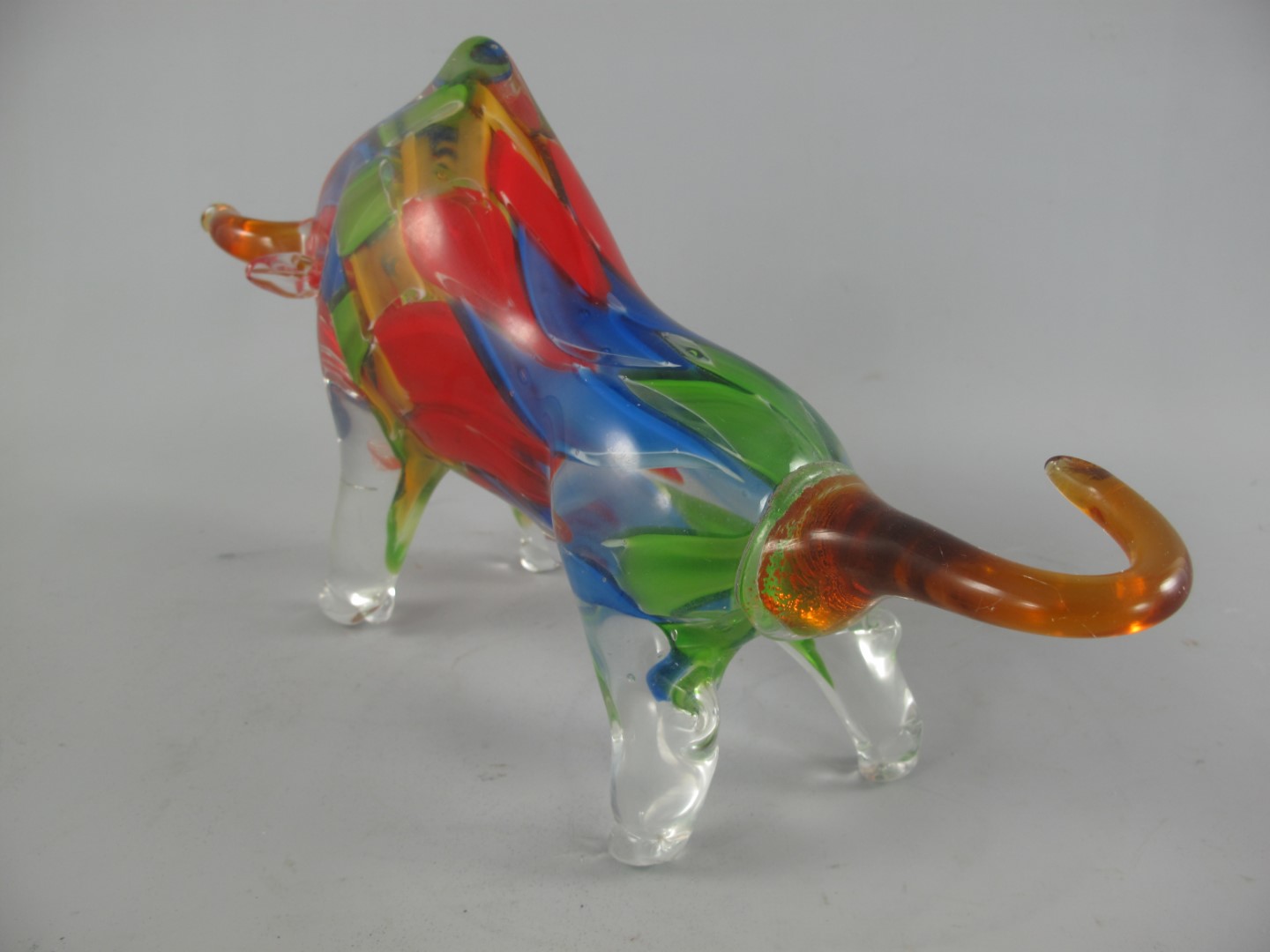 Glasfigur Bülle farbe L.36x19cm