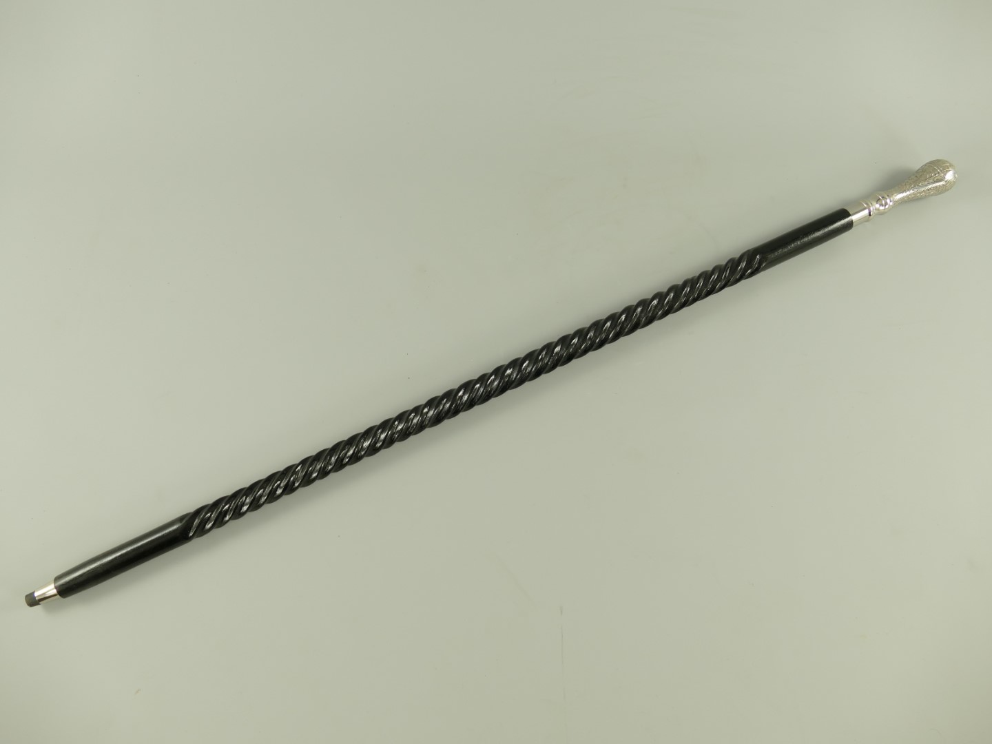 Spazierstock vernickelt Holz schwarz L.97cm
