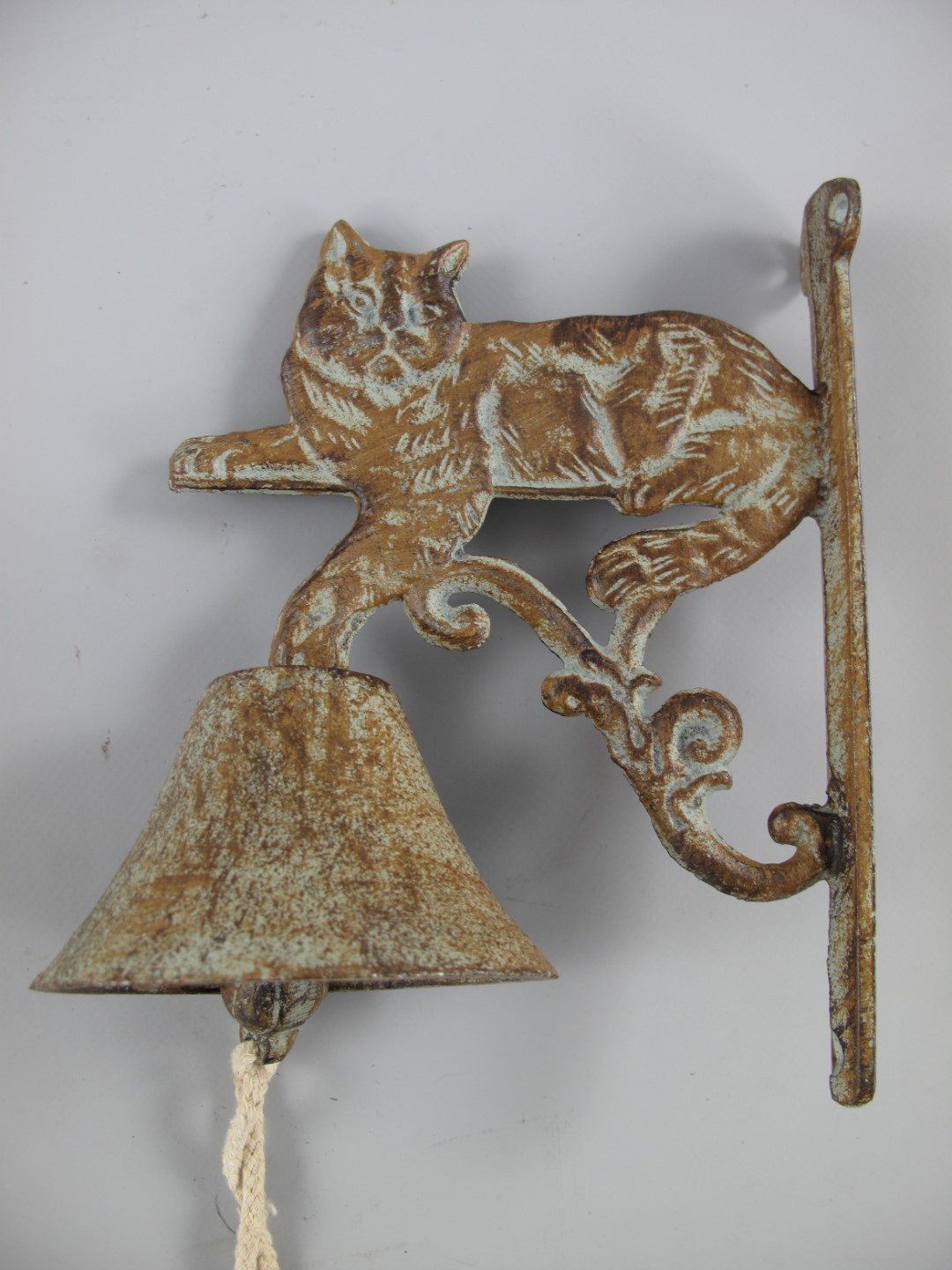 Wandglocke Katze Gußeisen farbig H.21x16cm