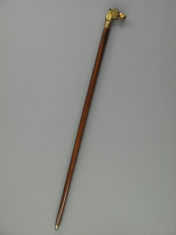 Spazierstock Pferd Messing brüniert Holz L.94cm