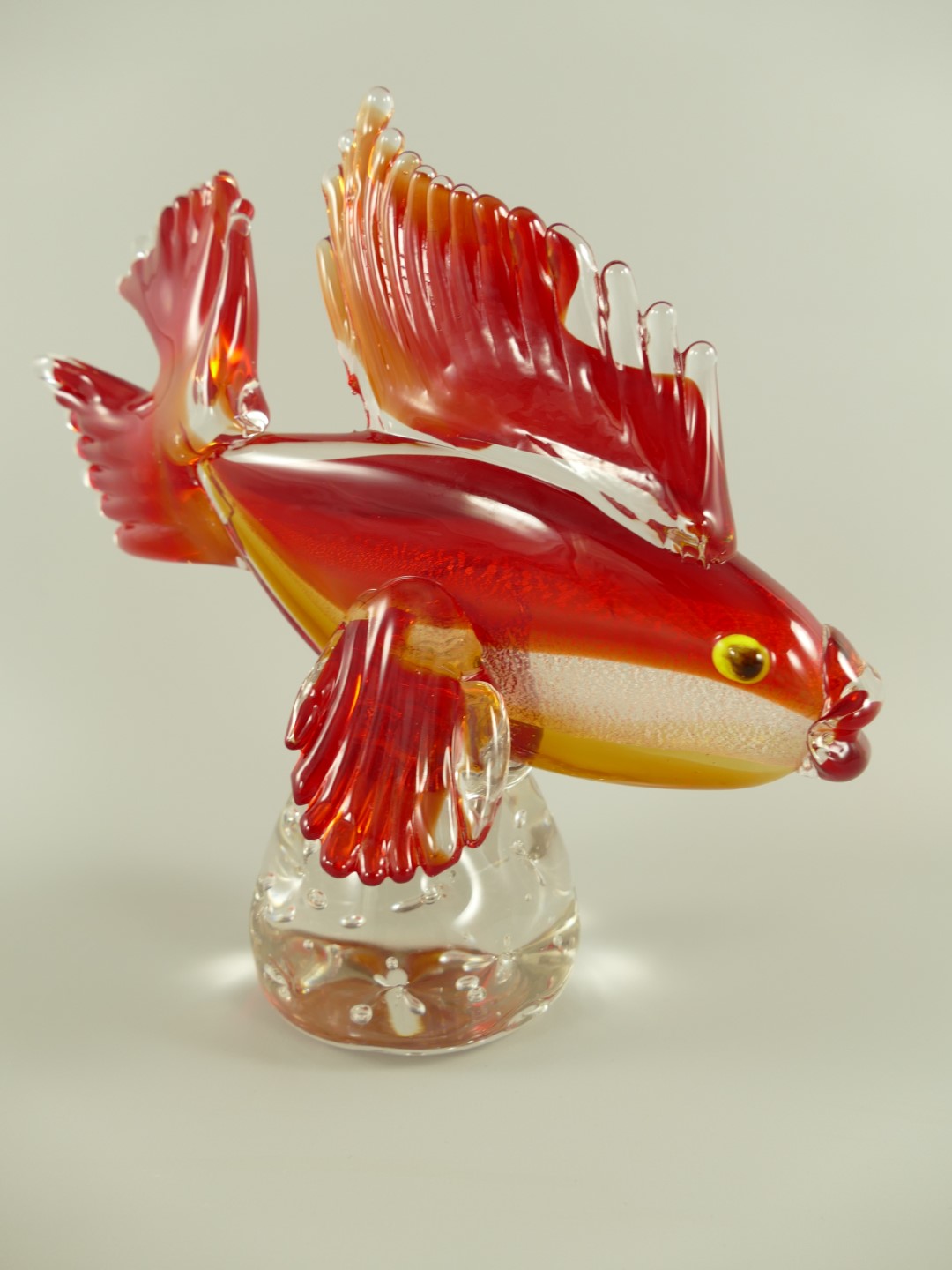 *ANG. Glasfigur Fisch farbe H.24cm