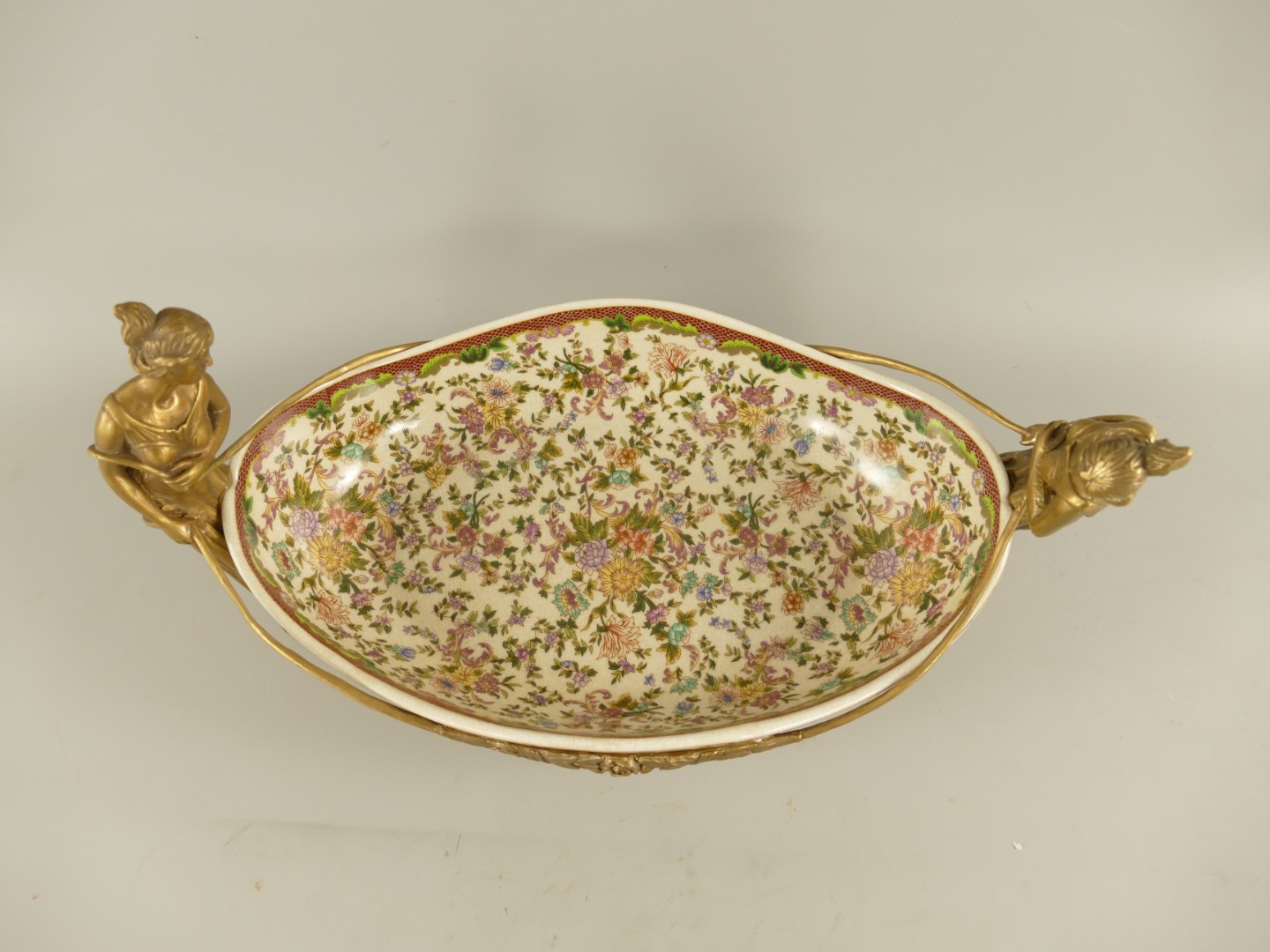 Schale FARBE Porzellan/Messing L.40x21cm