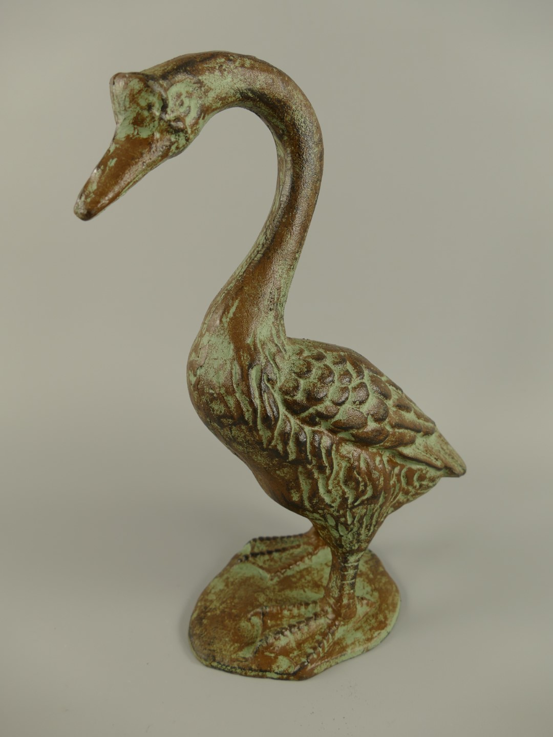 Schwan Gußeisen farbig H.32cm