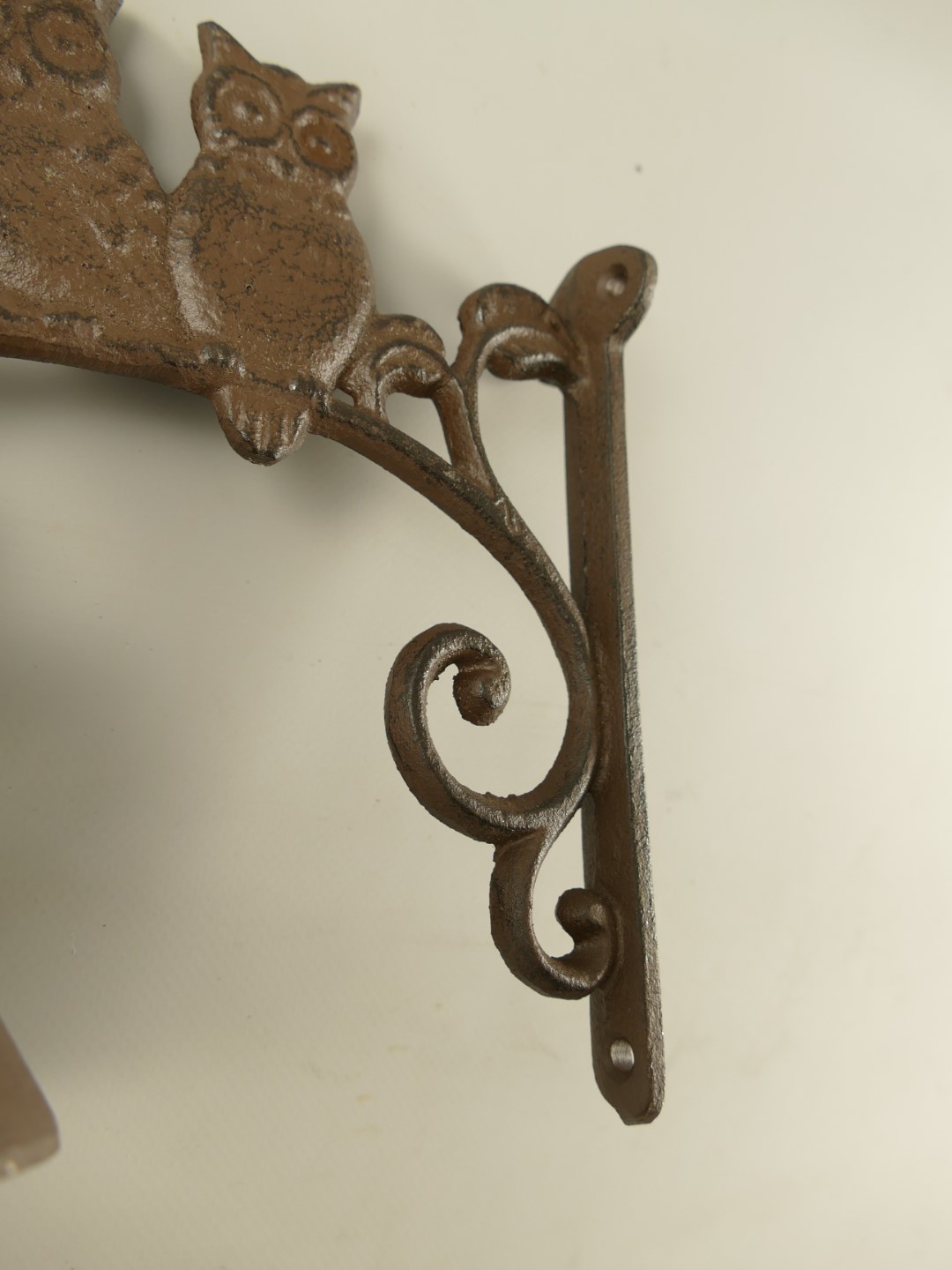 Wandglocke Eule Gußeisen rustikal braun H.18cm