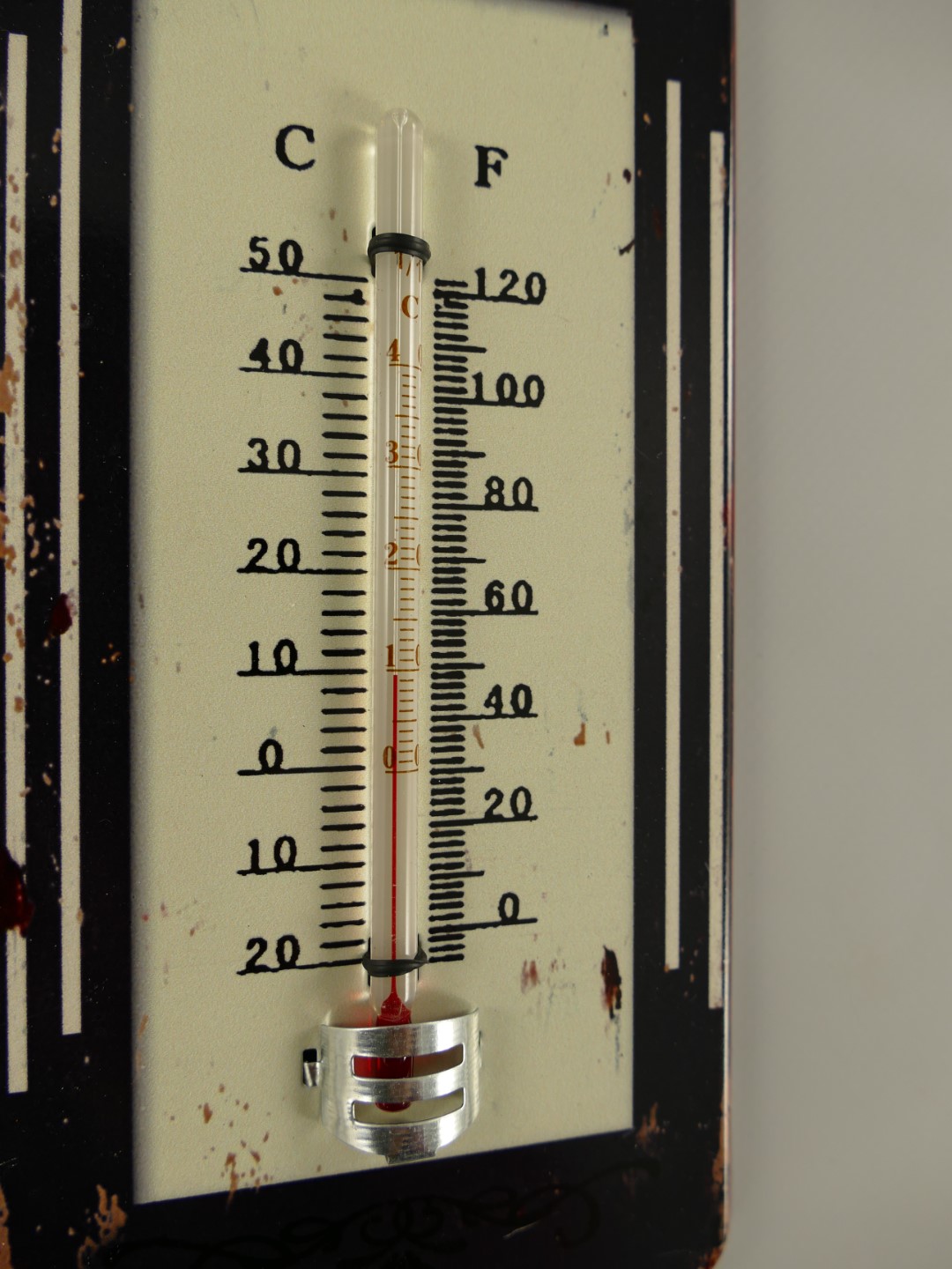 Thermometer Antik Eisen Blumen H.39x11cm