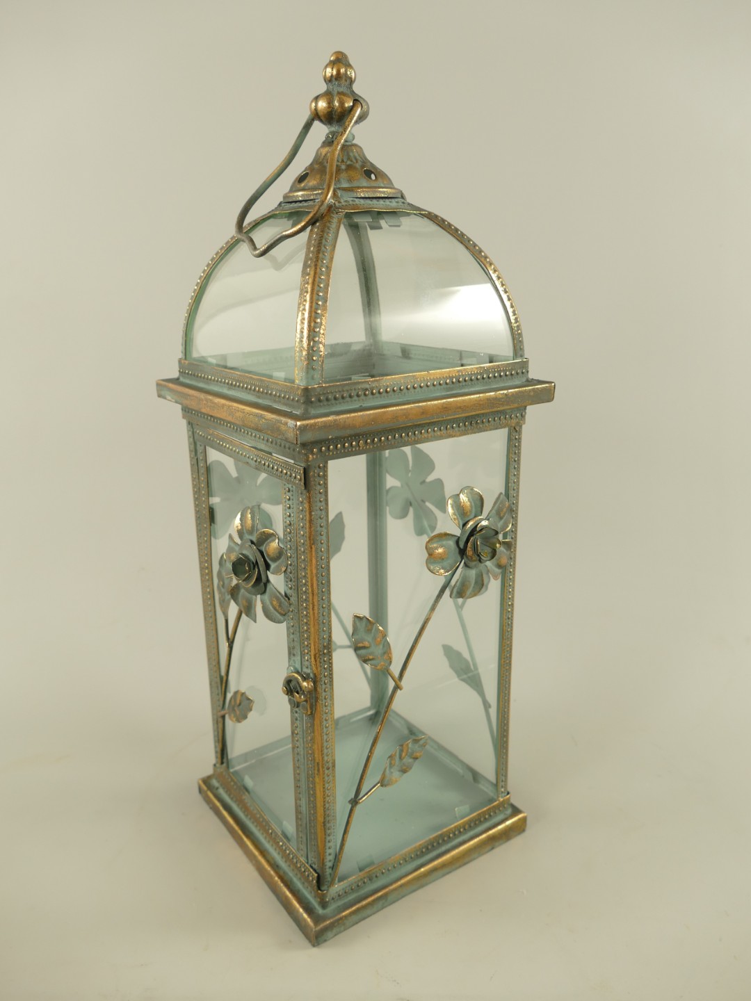 Laterne rustikal Gold Eisen farbe H.44cm