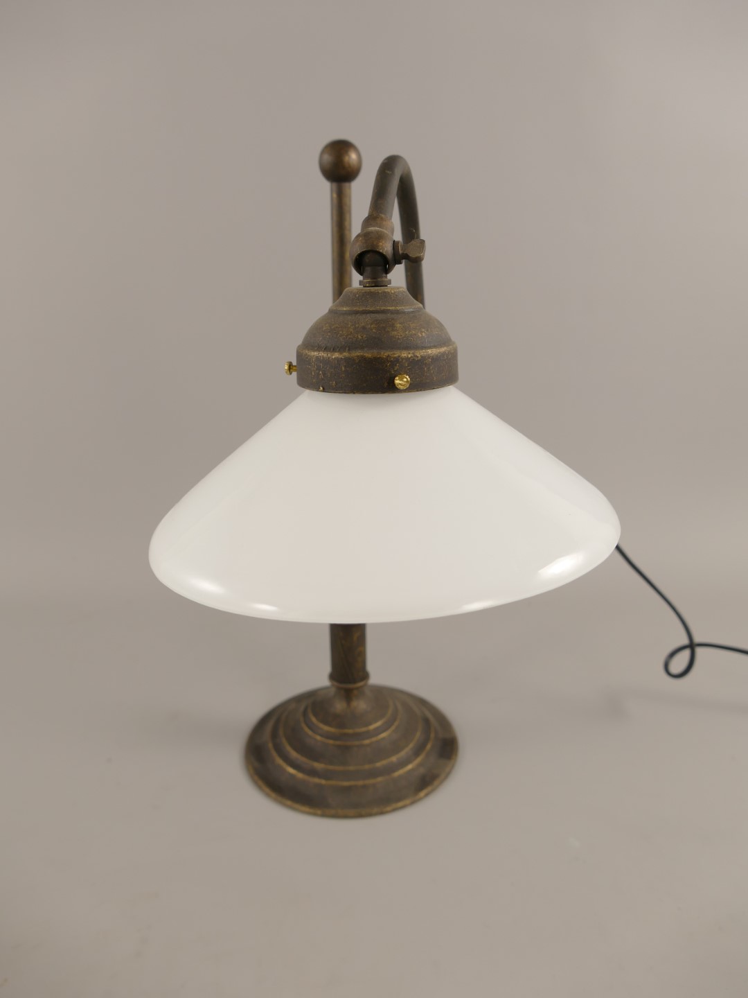 Lampe Messing brün. Schirm(162.100W20) H.40cm