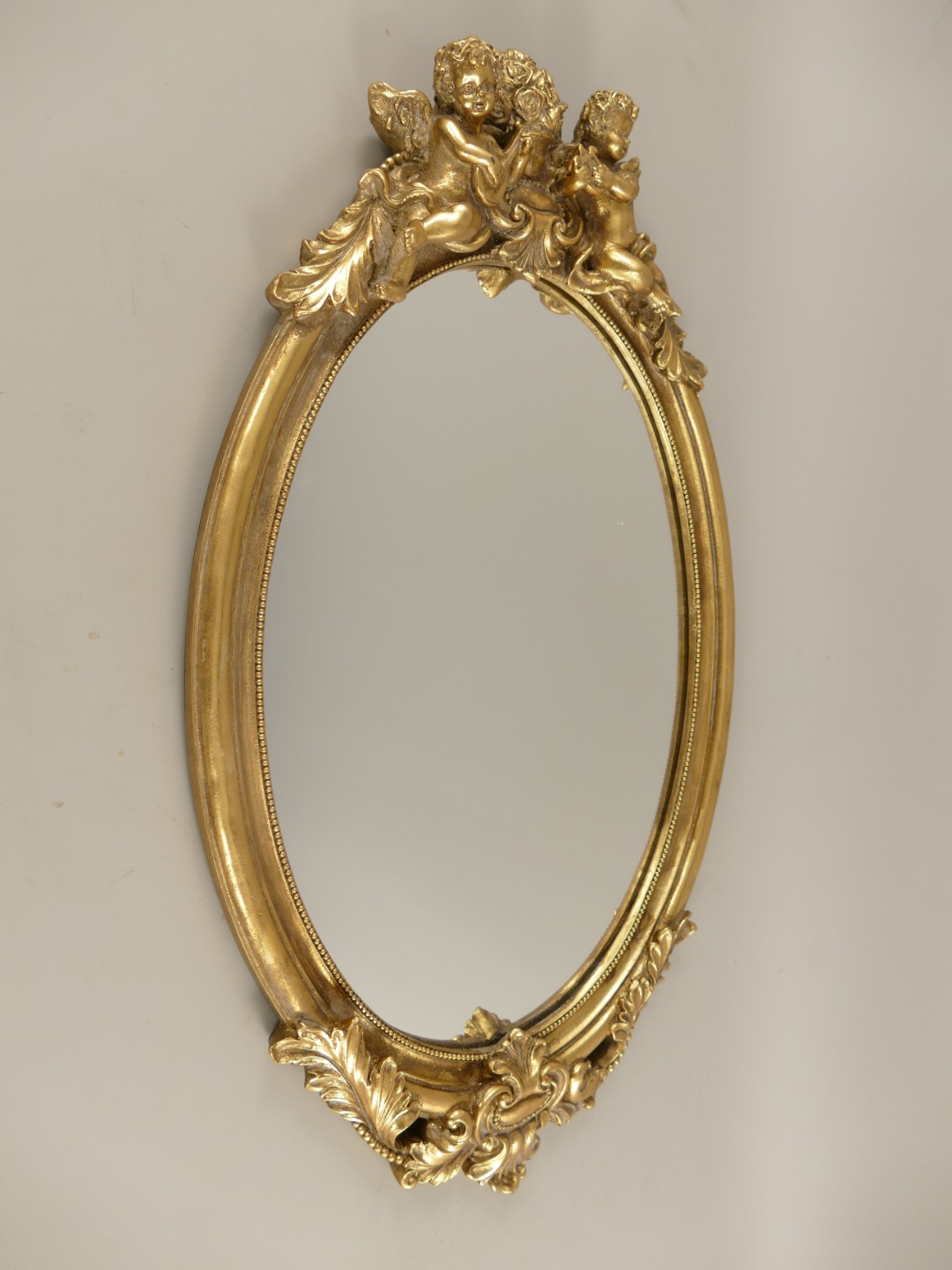 Wandspiegel Engel Polystein GOLD farbig H.58cm