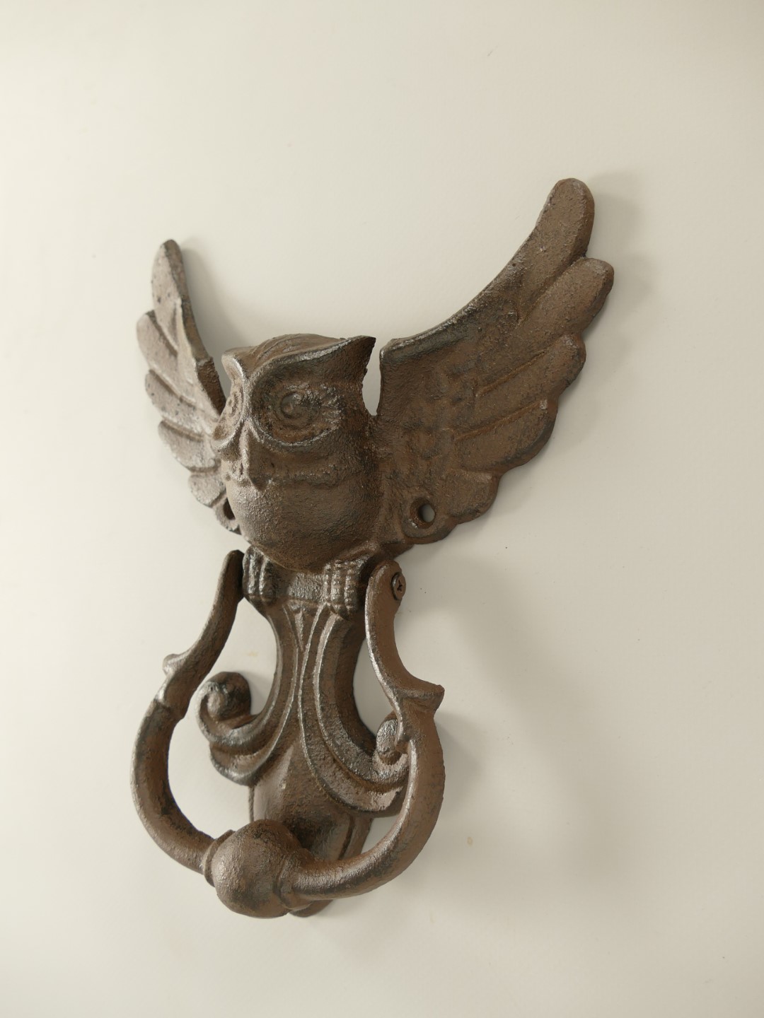 Türklopfer Eule Gußeisen rustik. braun H.21cm
