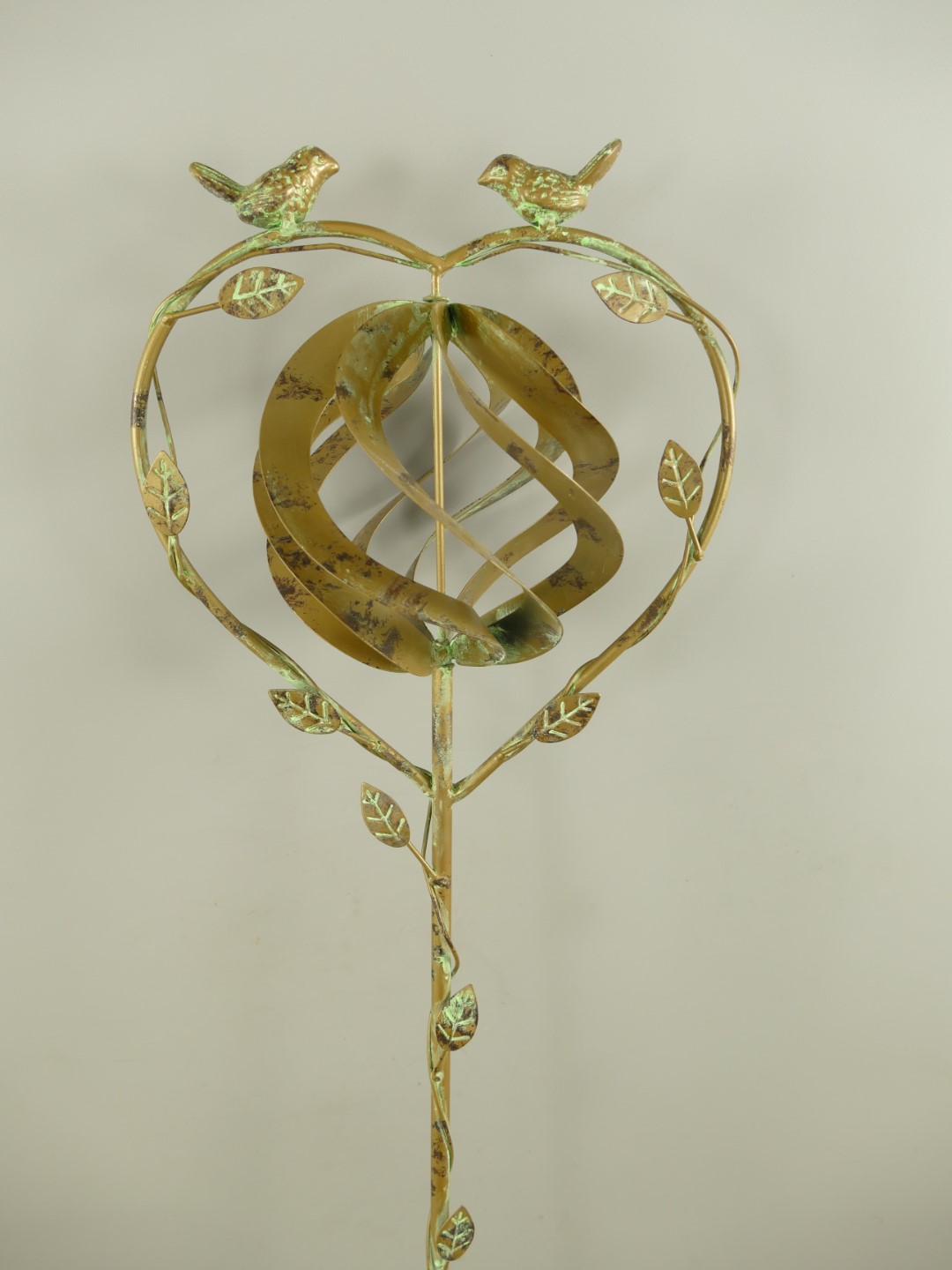 Wind Spinner Eisen Grün farbig H.150x28cm