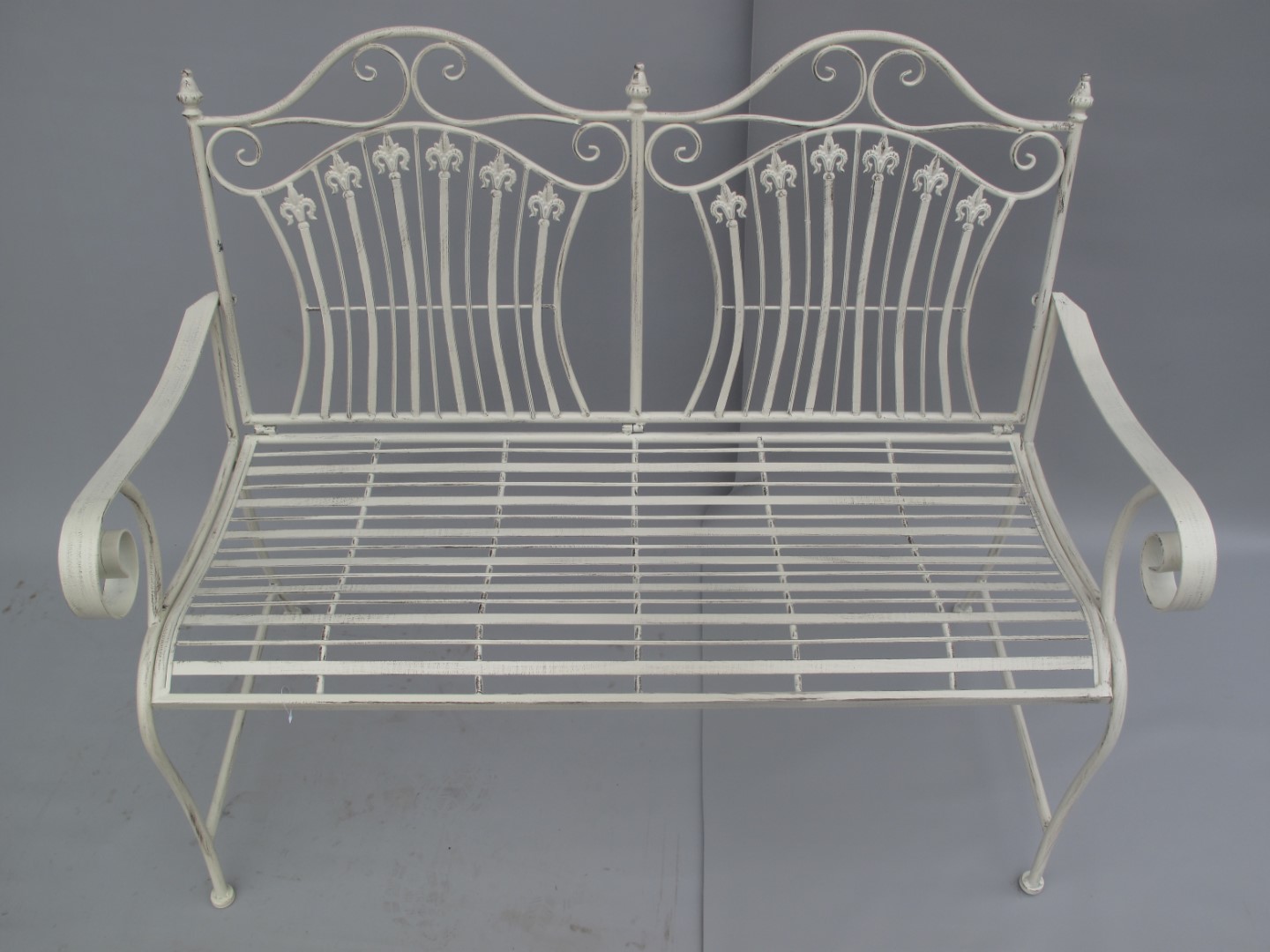 Bank Eisen rustikal weiss L120-H.97cm