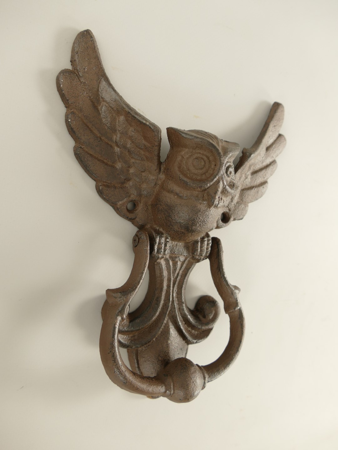 Türklopfer Eule Gußeisen rustik. braun H.21cm
