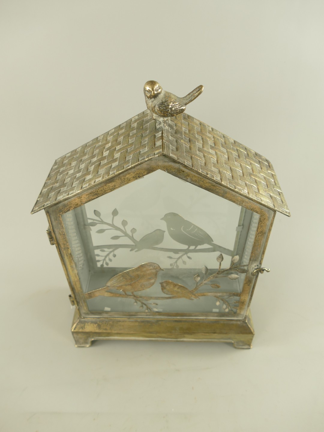 (*)Laterne Vogel rustikal Eisen farbe H.46cm