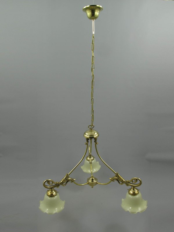 Bankerslampe Messing Glas grün H.50cm