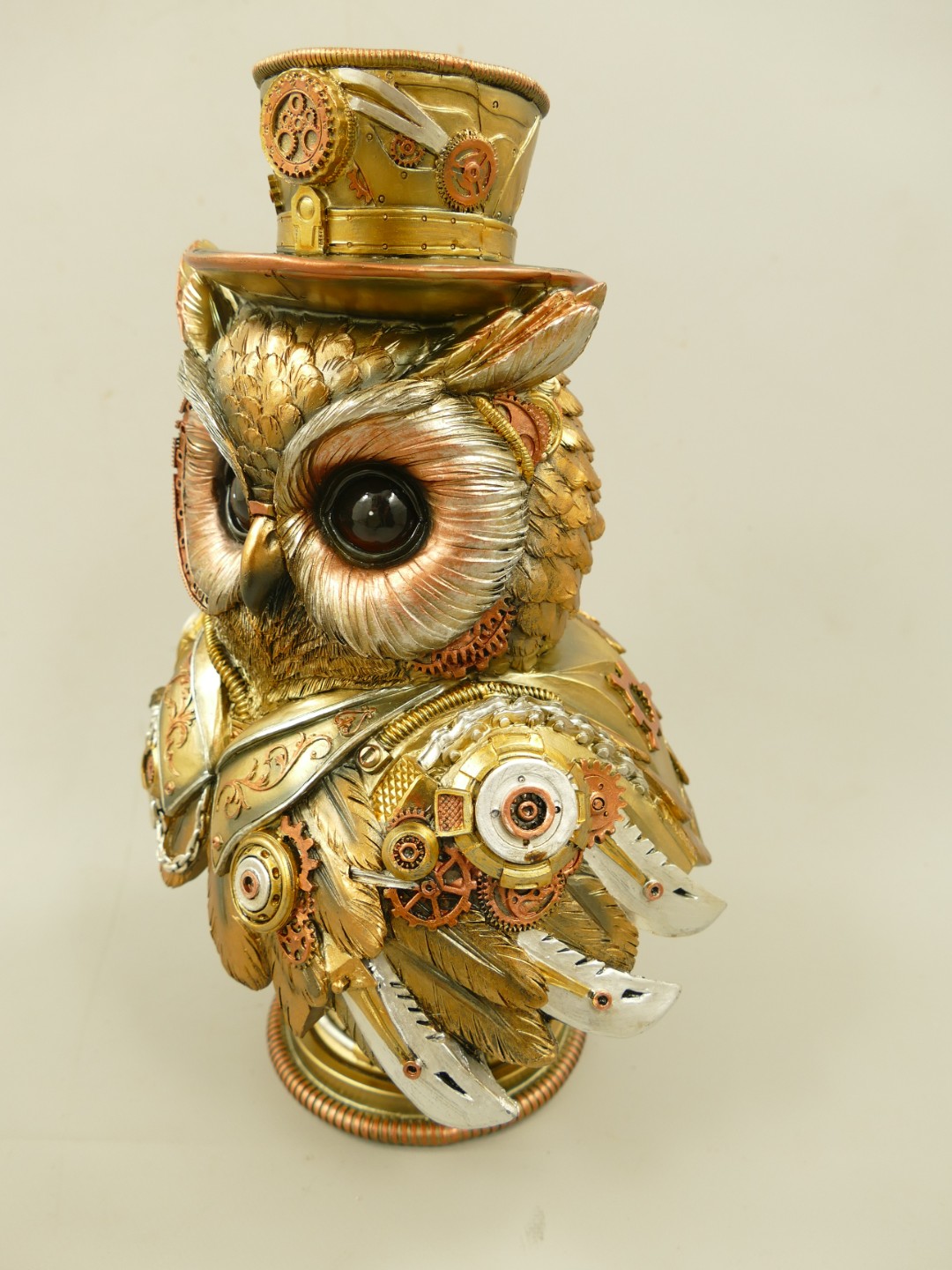 Figur Polystein Steampunk Eule farbig H.35cm