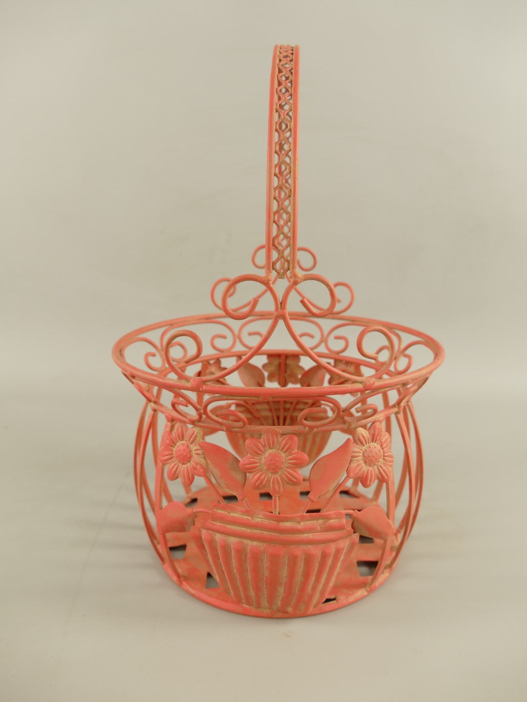 Korbset Eisen rosa Set/2 H.32/38cm