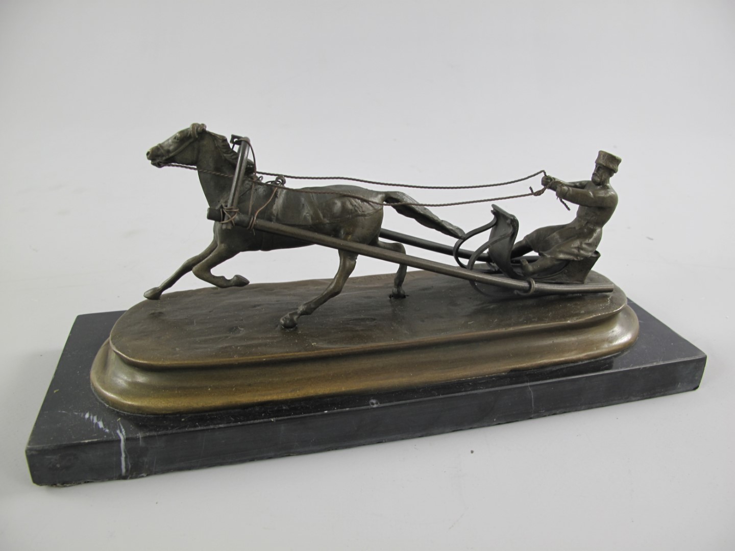Figur Bronze PFERDESLITTEN L.25x10cm