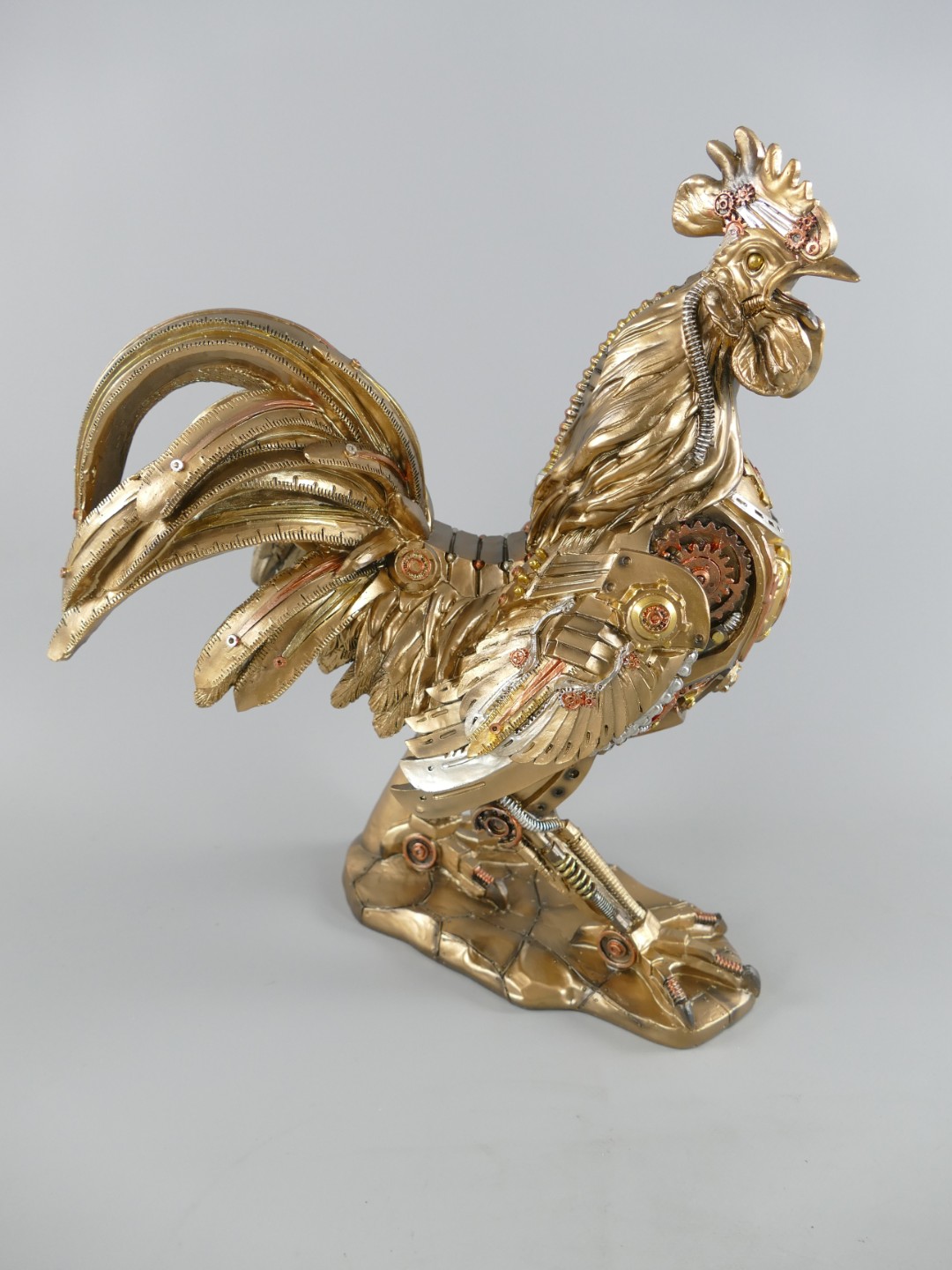 Figur Polystein Steampunk Huhn farbig H.37cm