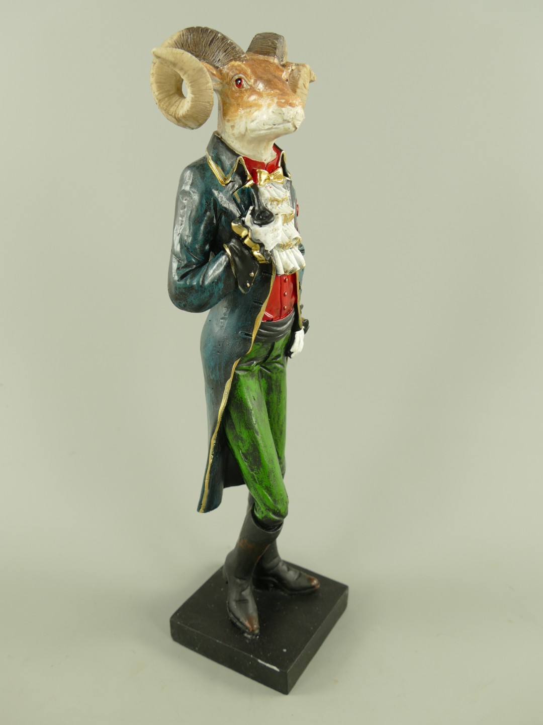 Figur Polystein Widder Ziege farbig H.35x11x9cm