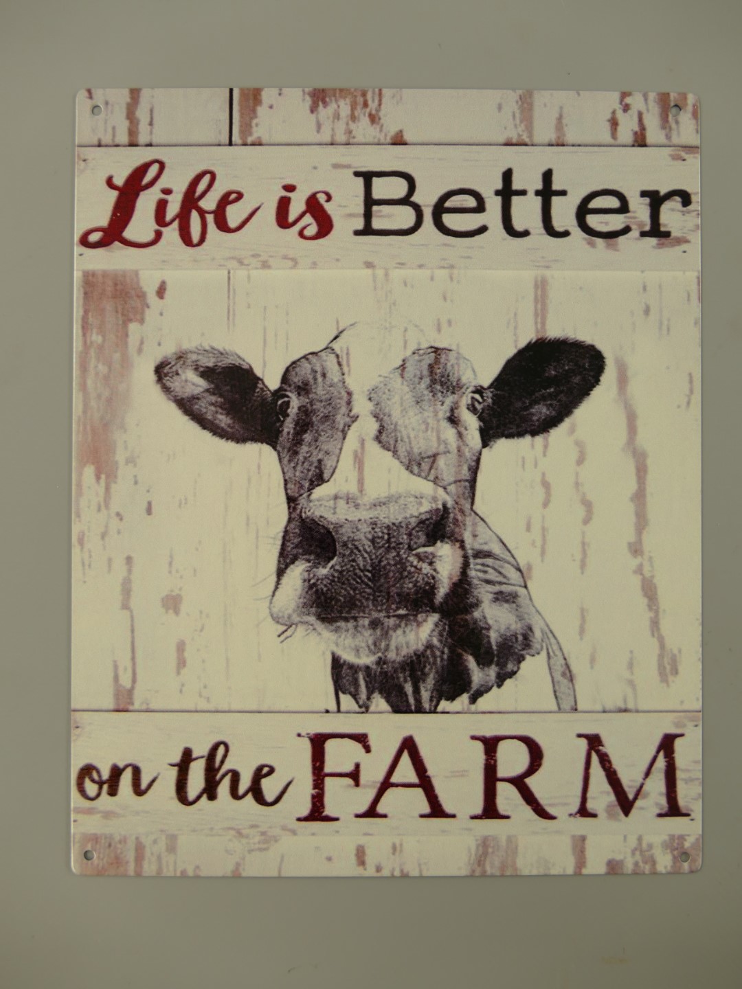 Wandschild Eisen Life is Better on the Farm H.25cm