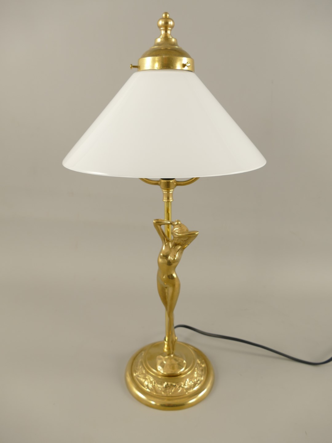 Lampe Messing Schirm(160.100W25) H.49cm