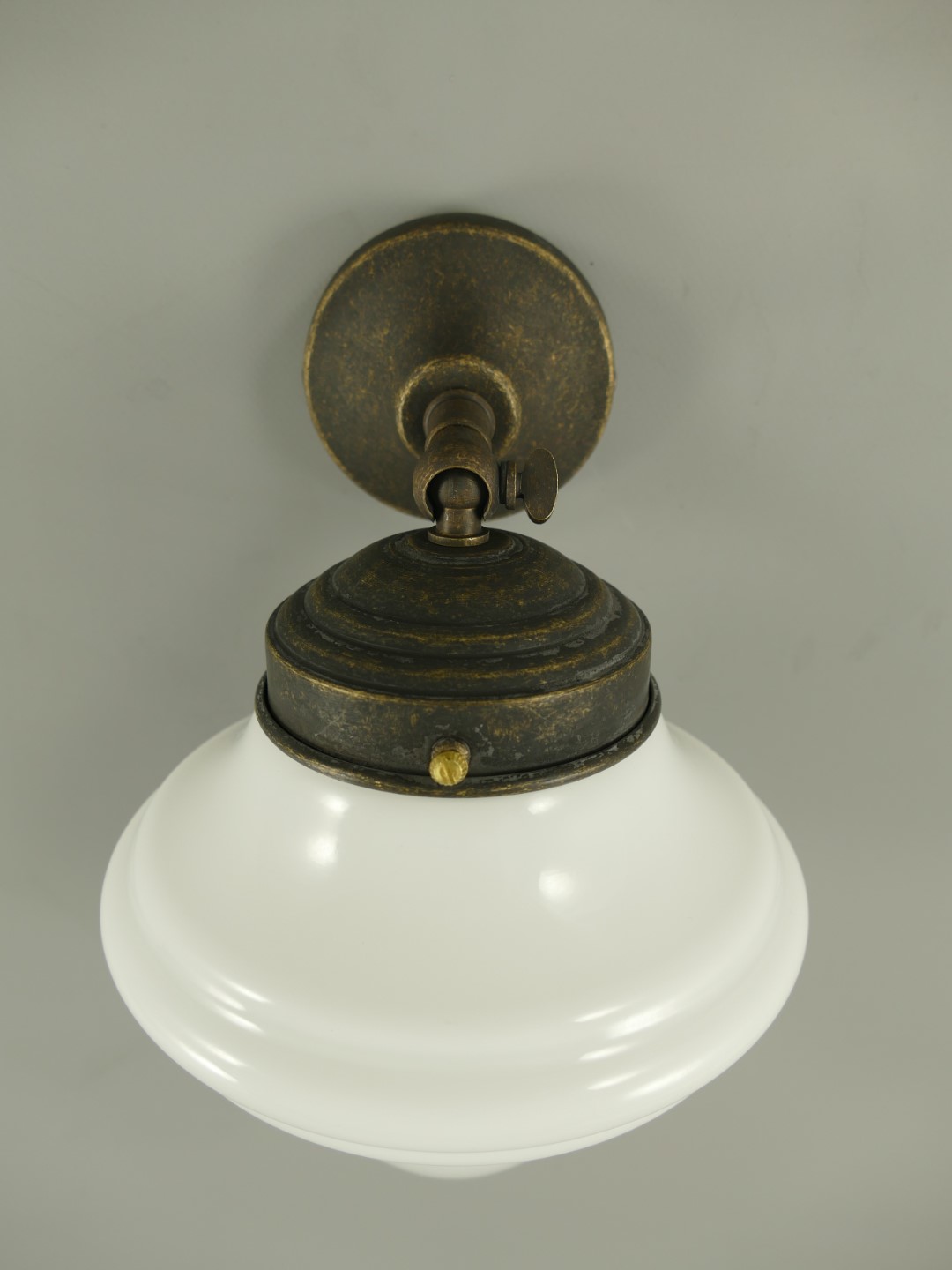 Lampe Messing brüniert Schirm(215.016H15) H.26cm