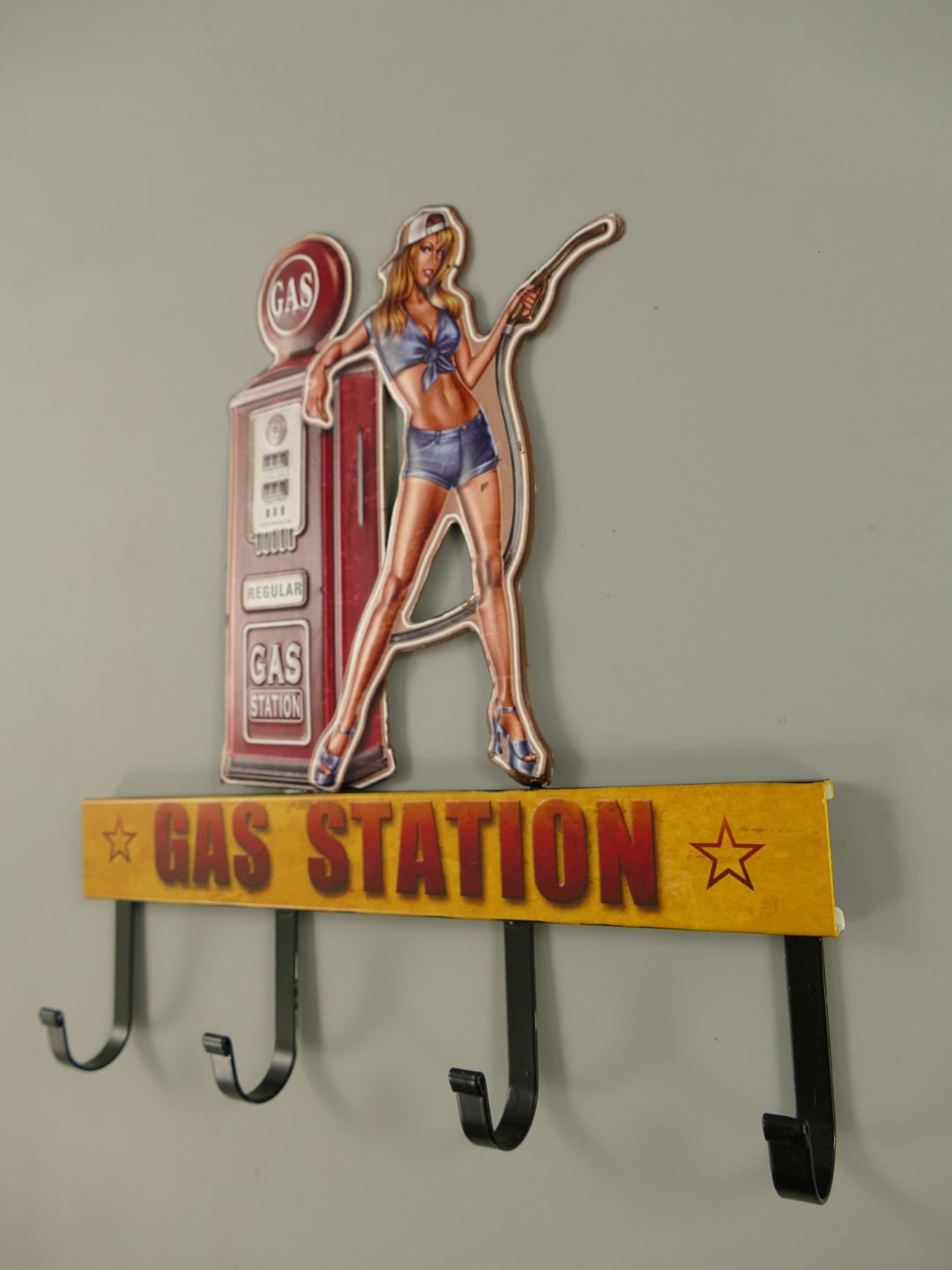 Wandhaken(Gestanzt) Eisen Gas Station H.32x31cm