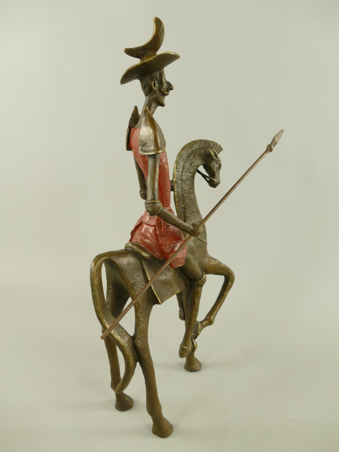 Figur Bronze Salvador Dalí Reiter Farbig H.44cm