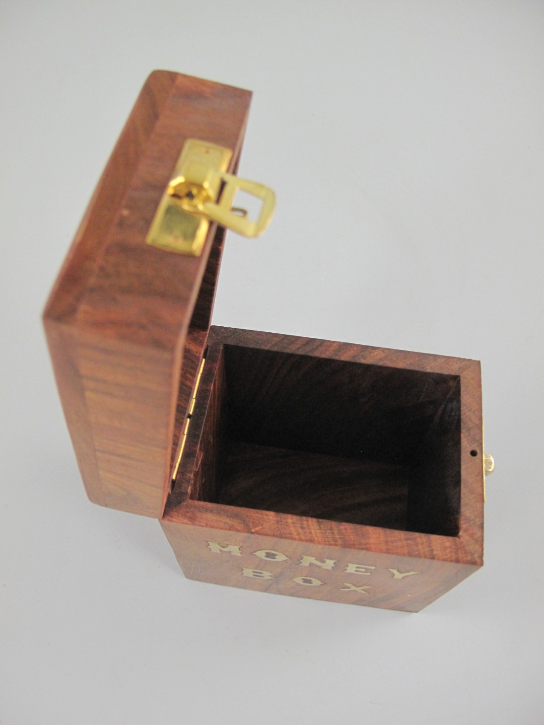 Spardose MONEY BOX Holz/Messing H.12cm
