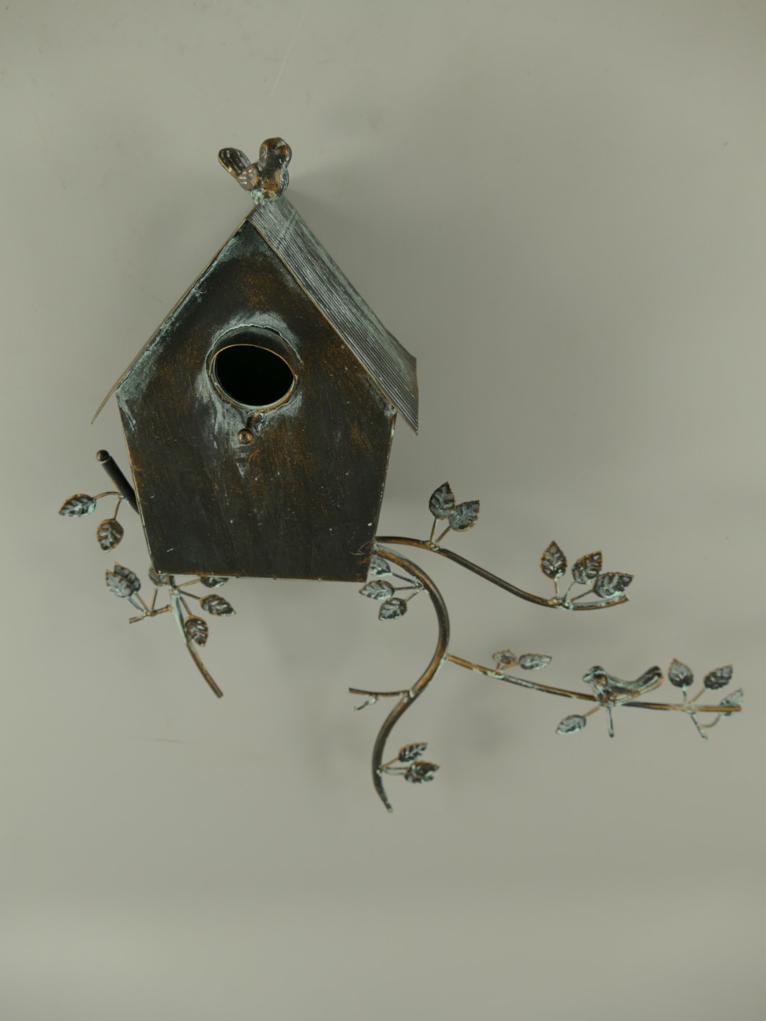 Wand Vogelhaus Schwarz Grau H.50cm