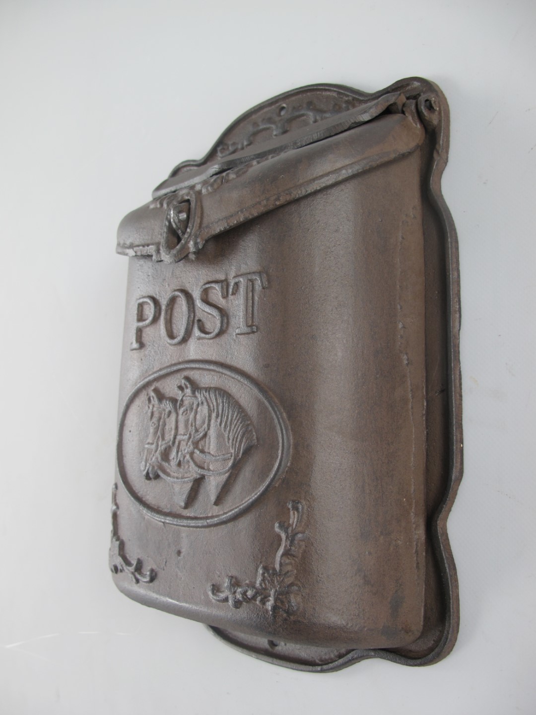 Wandbriefkasten Gußeisen rustikal braun H.40x26cm
