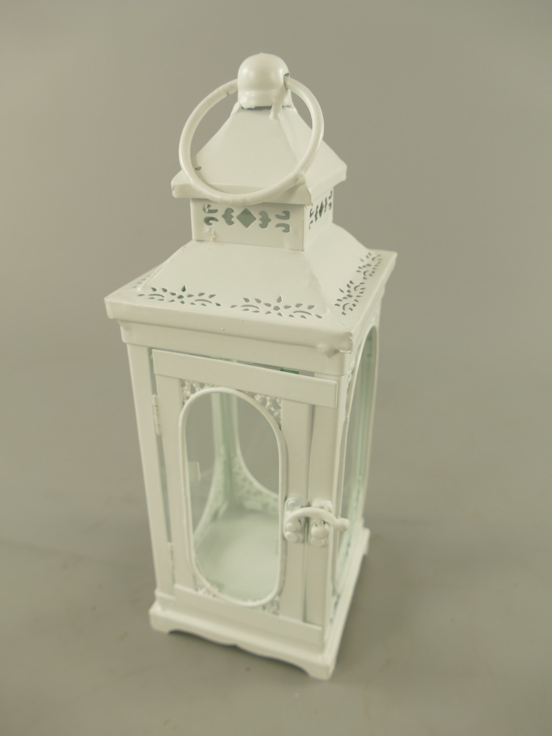 Laterne rustikal weiss Eisen H.25/34/50cm
