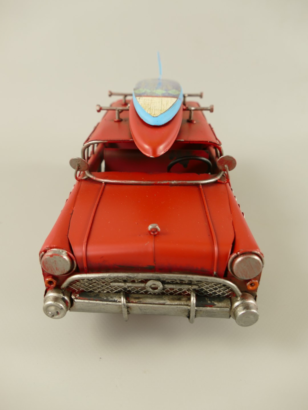 *ANG. Auto mit Surfbrett Antik Eisen L.28cm