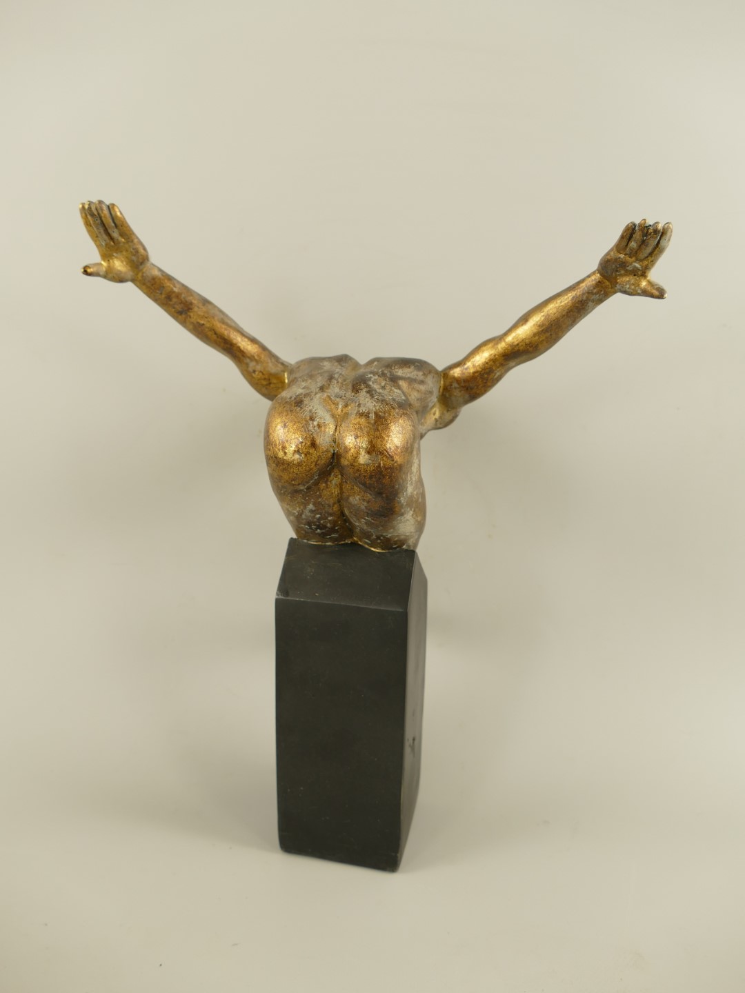 *NT Schwimmer(WACKEL)Polyst. Schwarz/Bronze H.34cm