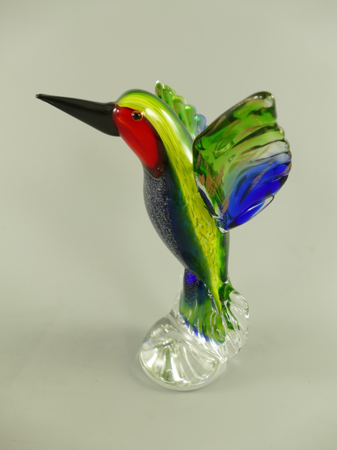 Glasfigur Murano styl Vogel farbe H.23cm