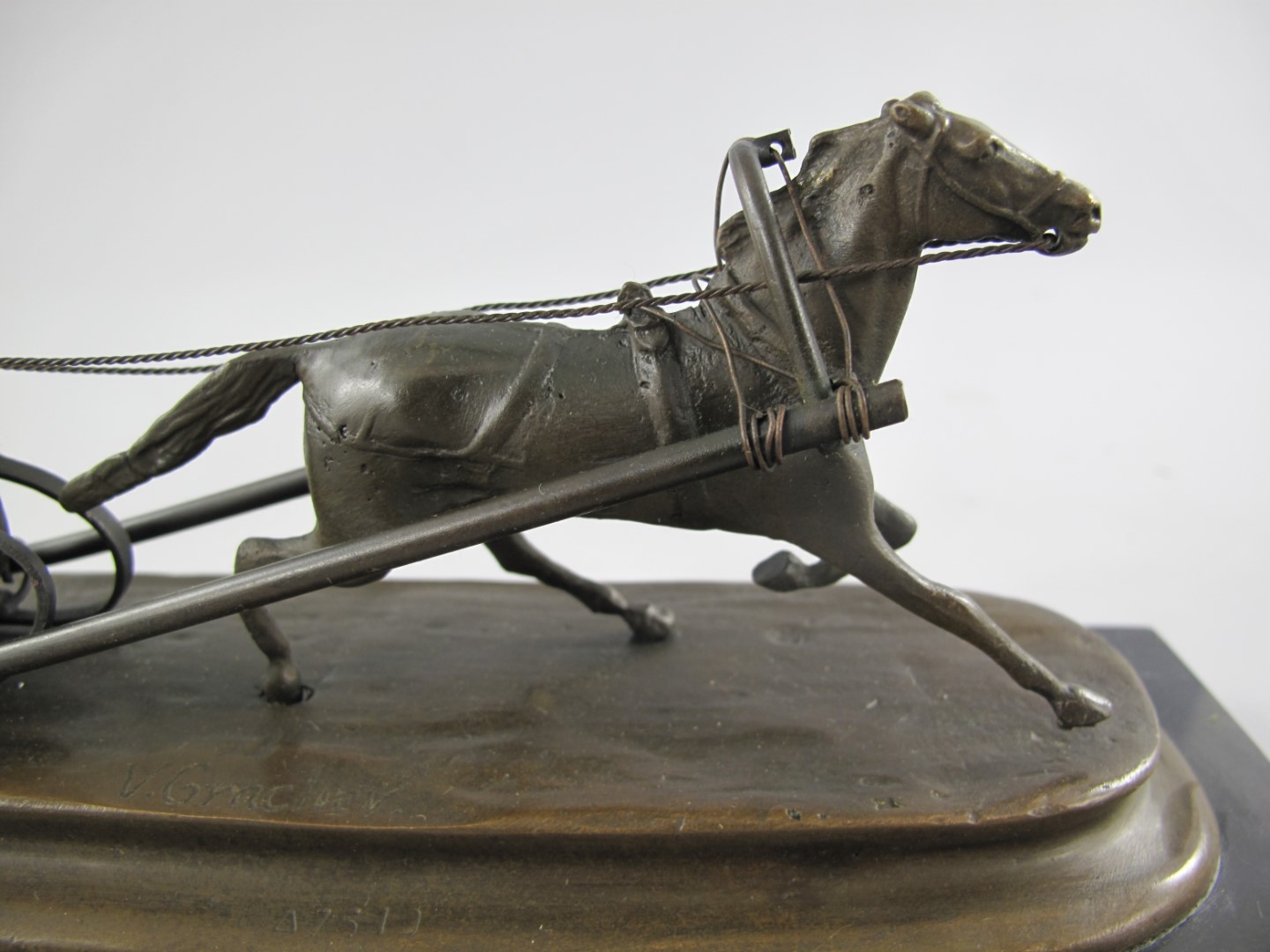 Figur Bronze PFERDESLITTEN L.25x10cm