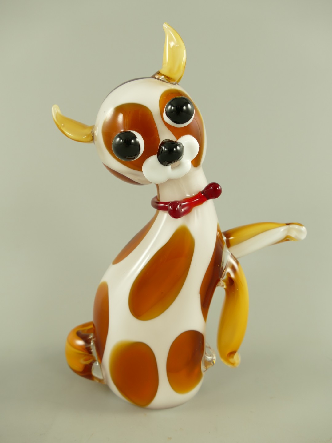 Glasfigur Murano styl Katze farbe H.24cm