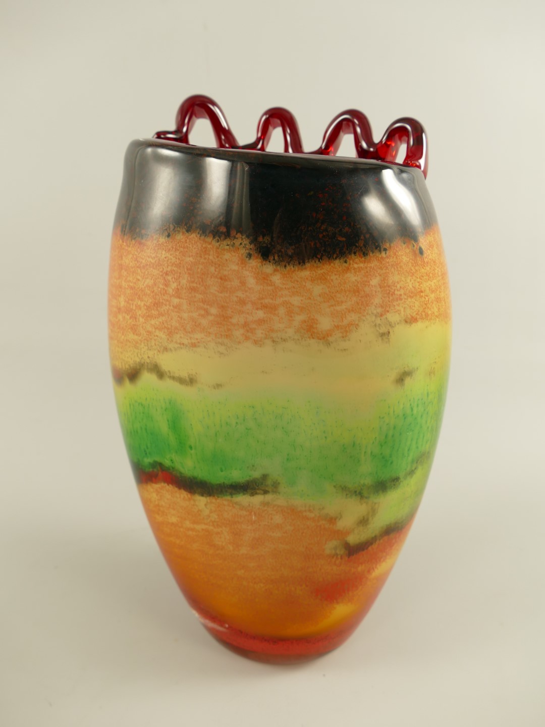 Glas Vase Gesicht farbe H.34x18cm